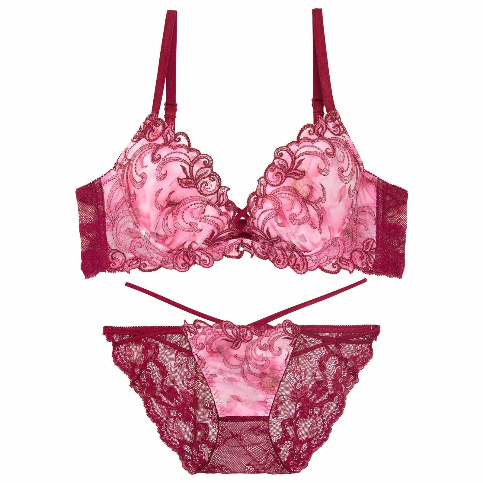 【永尾まりや着用】【Reinest】ジュエルアイビーフローラルブラジャー&バック透けフルバックショーツ