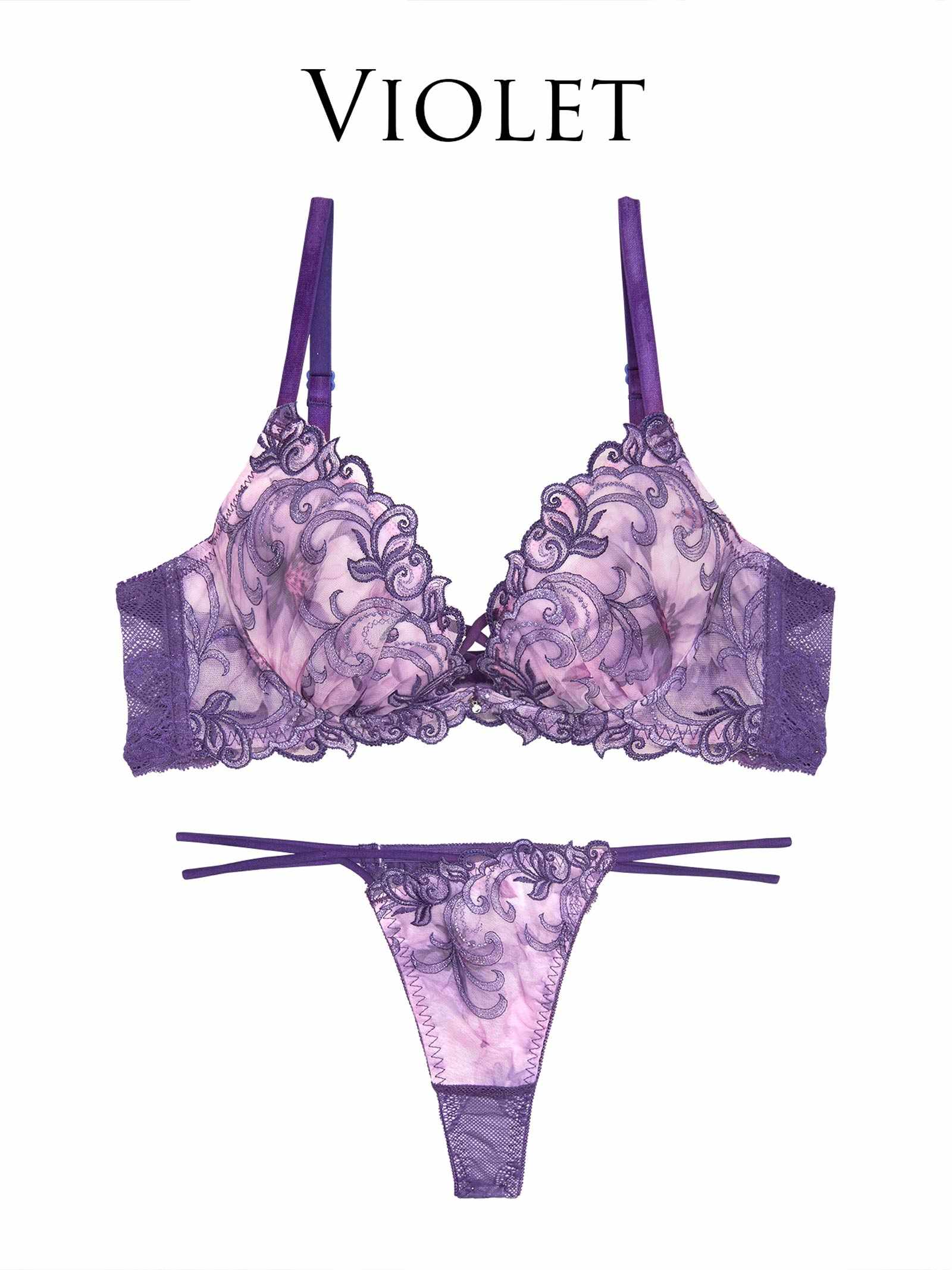 9/26新作!【永尾まりや着用】【Reinest】ジュエルアイビーフローラルブラジャー&バック透けTバックショーツ