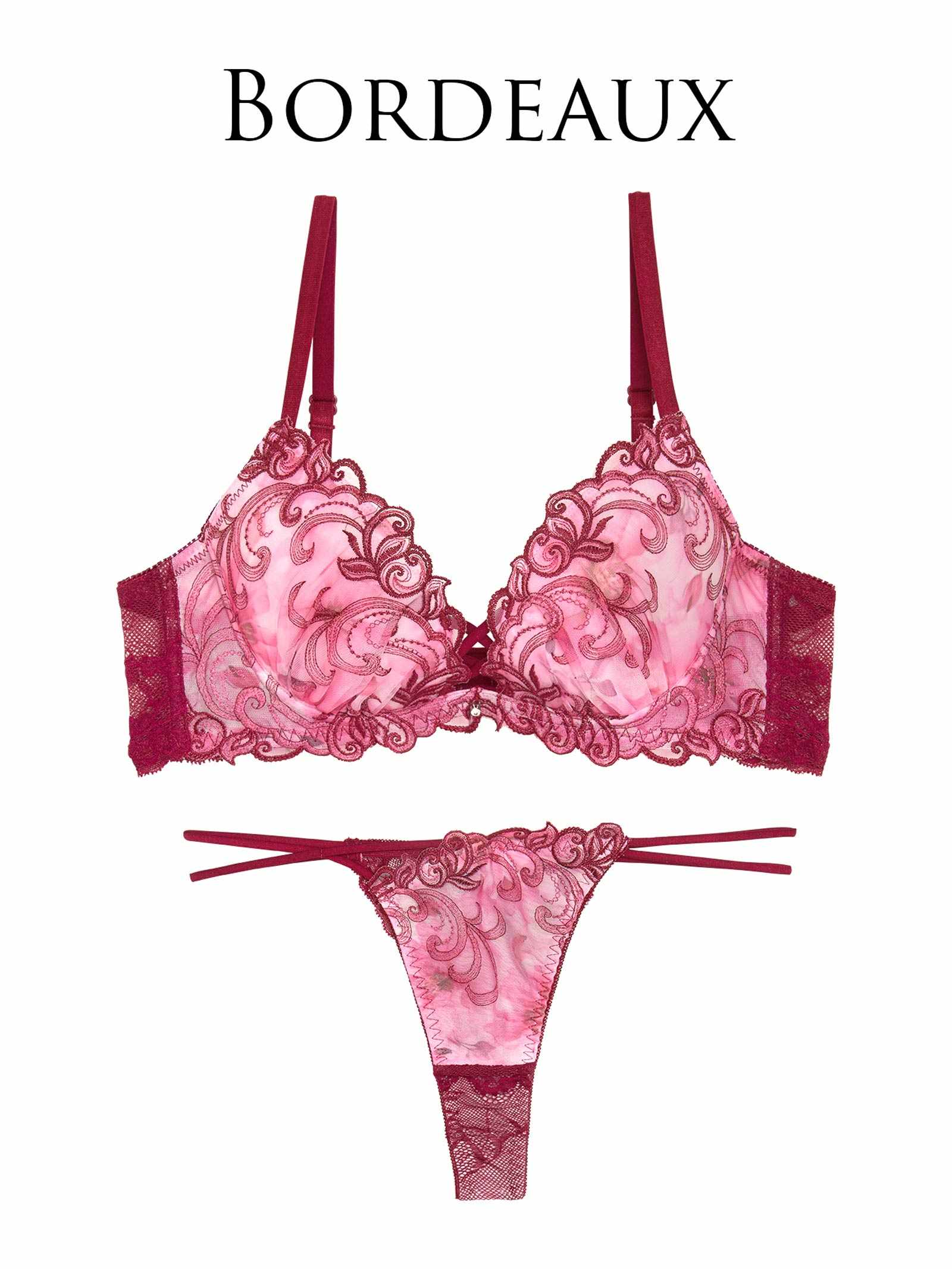 9/26新作!【永尾まりや着用】【Reinest】ジュエルアイビーフローラルブラジャー&バック透けTバックショーツ