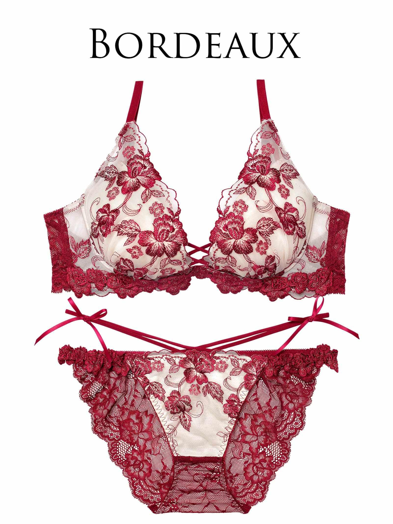 2/18新作!【永尾まりや着用】【Reinest】ラディアントブロッサムブラジャー&バック透けフルバックショーツ