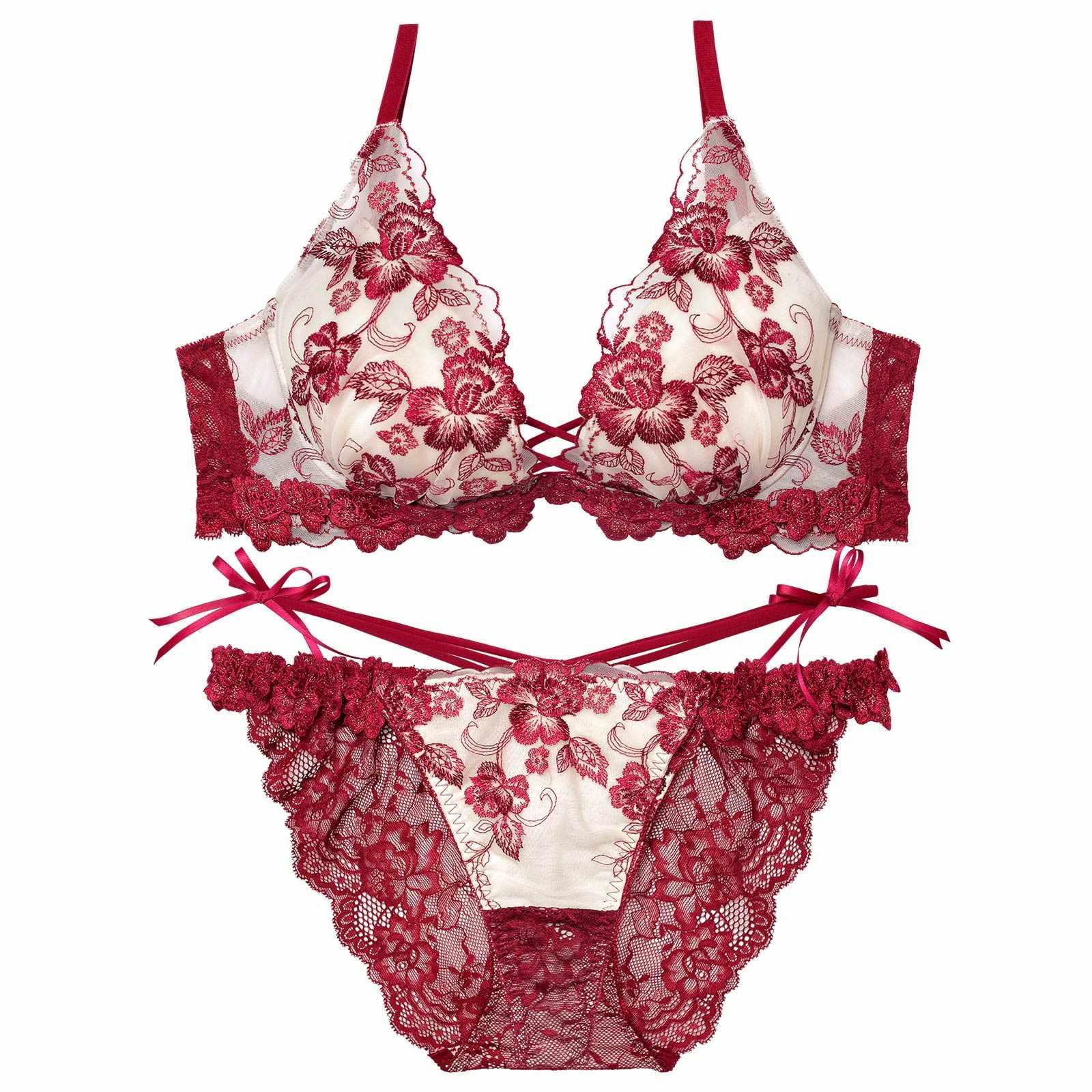 2/18新作!【永尾まりや着用】【Reinest】ラディアントブロッサムブラジャー&バック透けフルバックショーツ