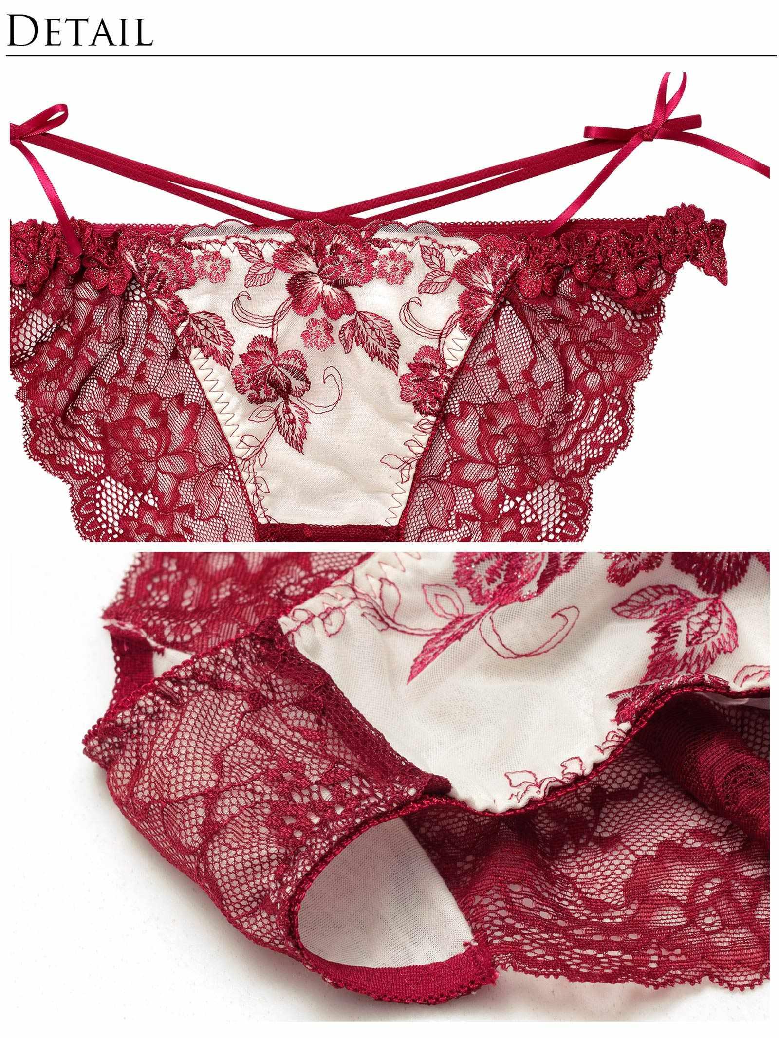 2/18新作!【永尾まりや着用】【Reinest】ラディアントブロッサムブラジャー&バック透けフルバックショーツ