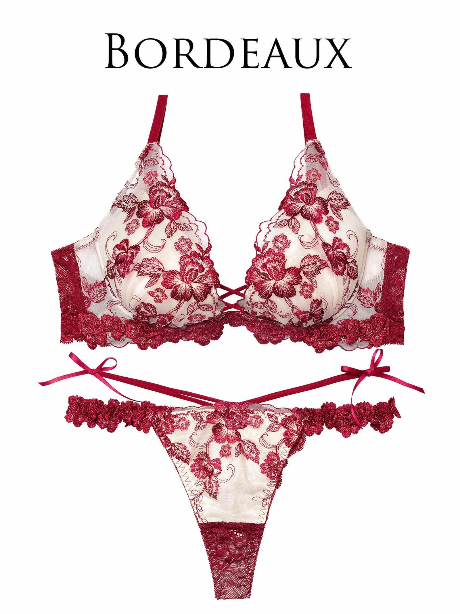 2/18新作!【永尾まりや着用】【Reinest】ラディアントブロッサムブラジャー&バック透けTバックショーツ