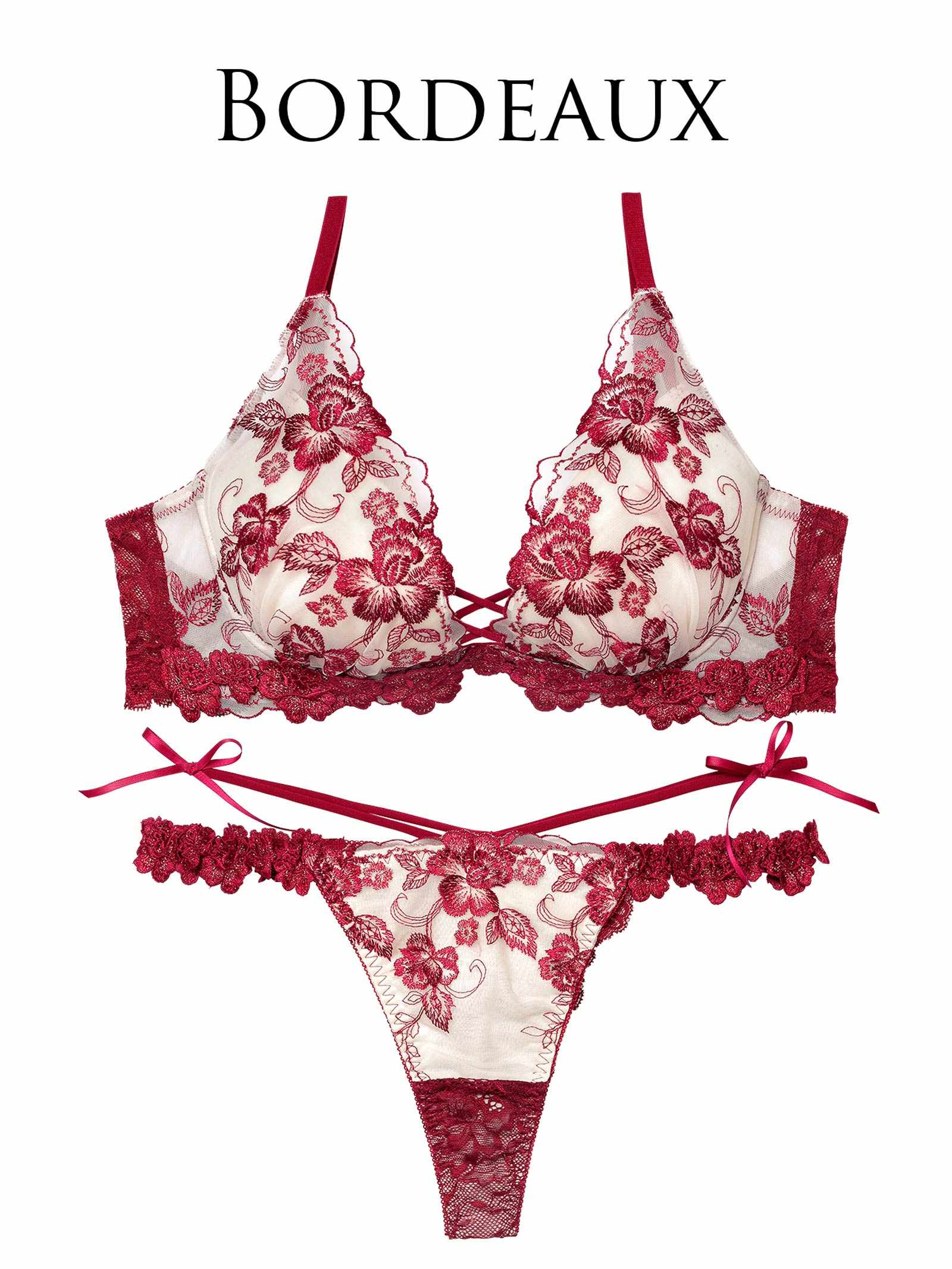 2/18新作!【永尾まりや着用】【Reinest】ラディアントブロッサムブラジャー&バック透けTバックショーツ