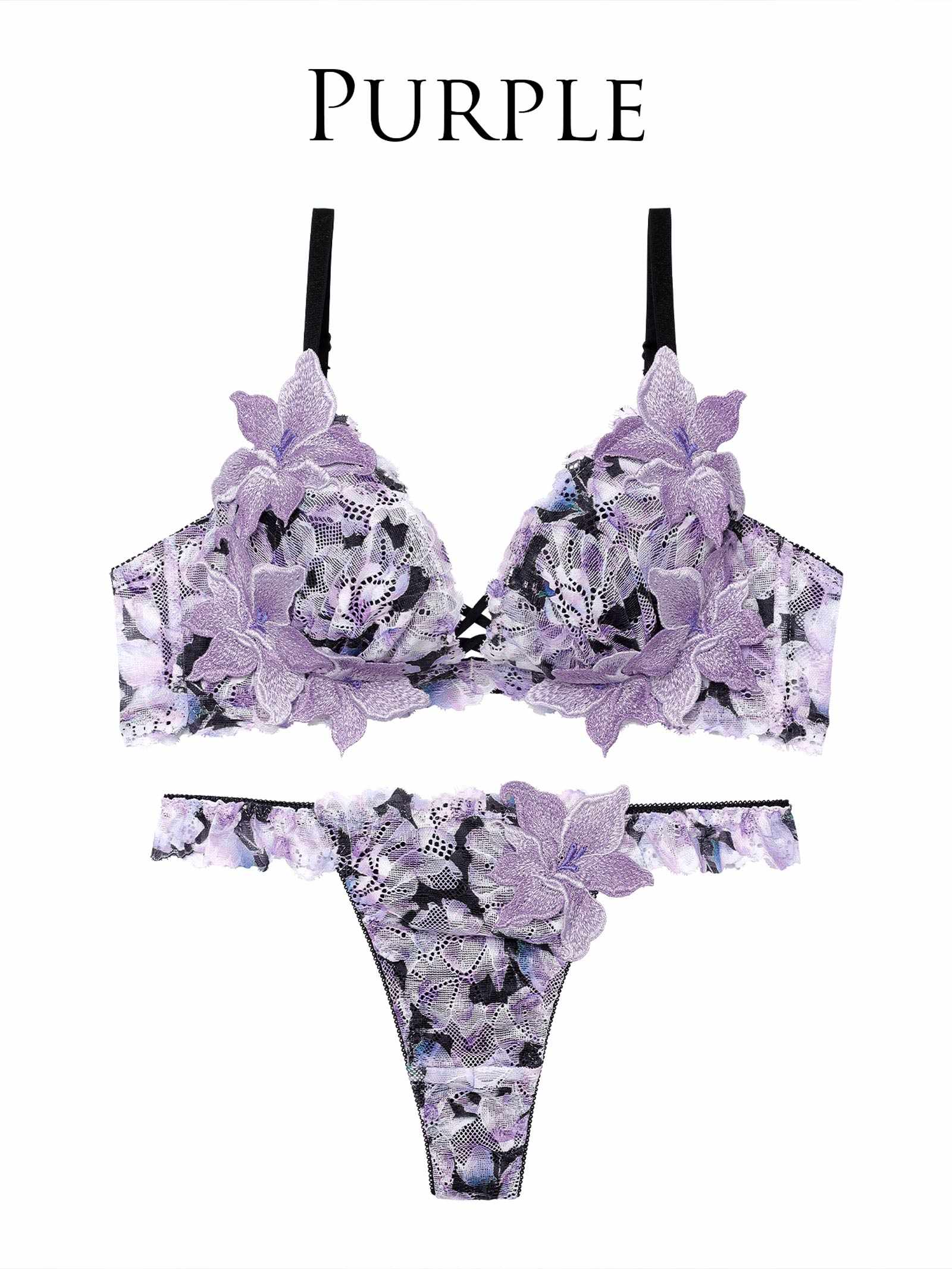 4/6新作!【永尾まりや着用】【Reinest】ルミナスリリーブロッサムブラジャー&バック透けTバックショーツ