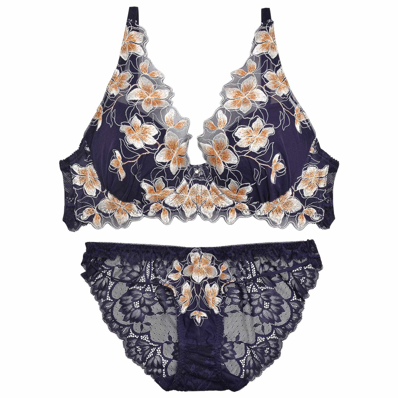 1/20再販!【Reinest】プルメリアエンブロイダリーブラジャー&バック透けフルバックショーツ - 【公式】247Lingerie