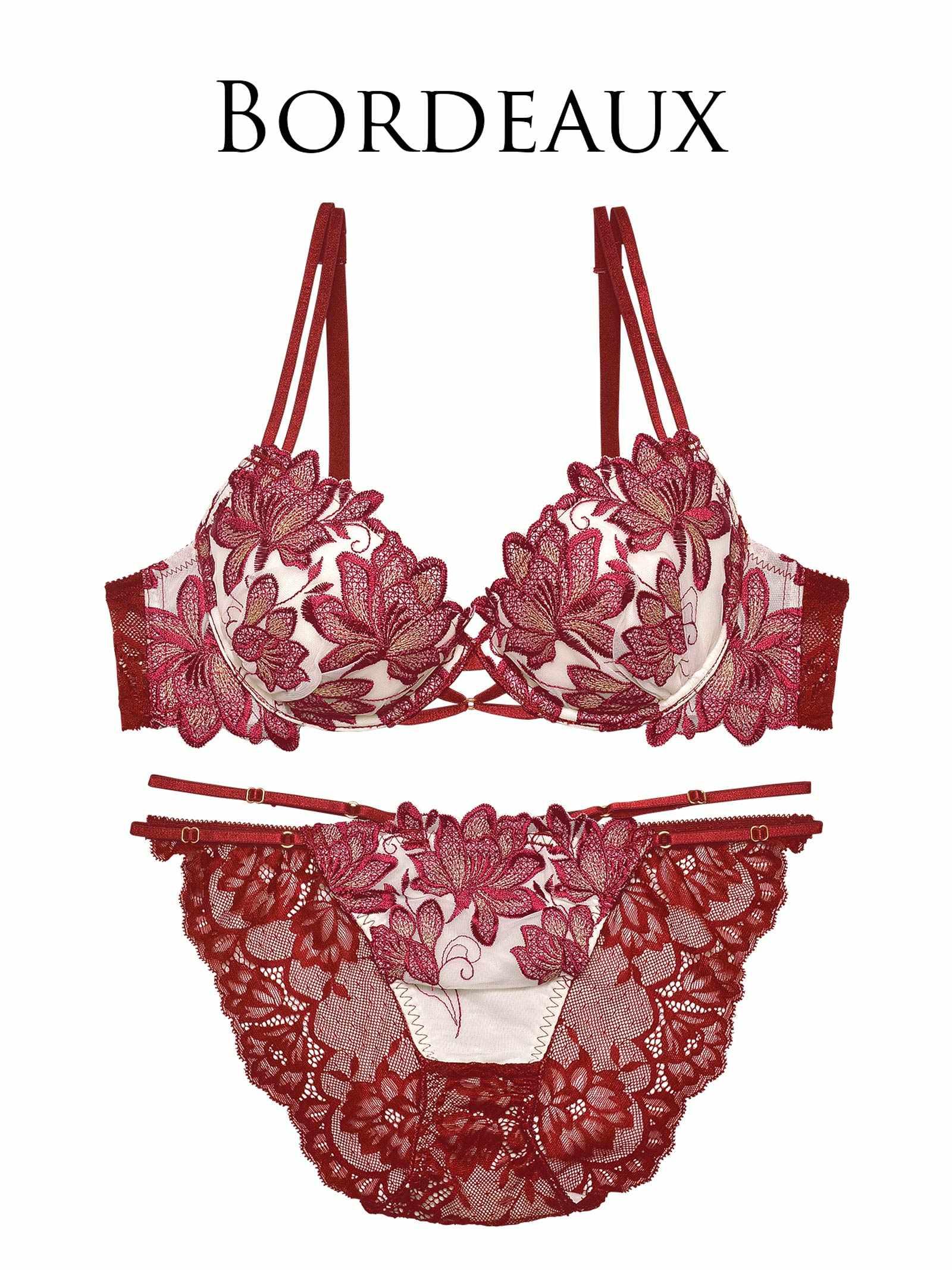 2/3再販!【Reinest】ディープマーベラスフラワーブラジャー&バック透けフルバックショーツ - 【公式】247Lingerie