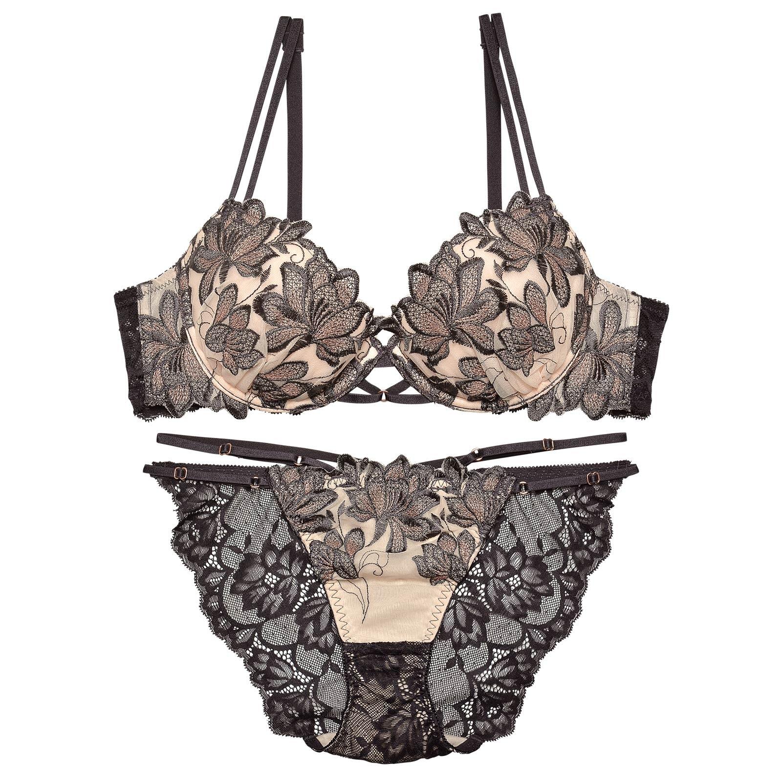 2/3再販!【Reinest】ディープマーベラスフラワーブラジャー&バック透けフルバックショーツ - 【公式】247Lingerie