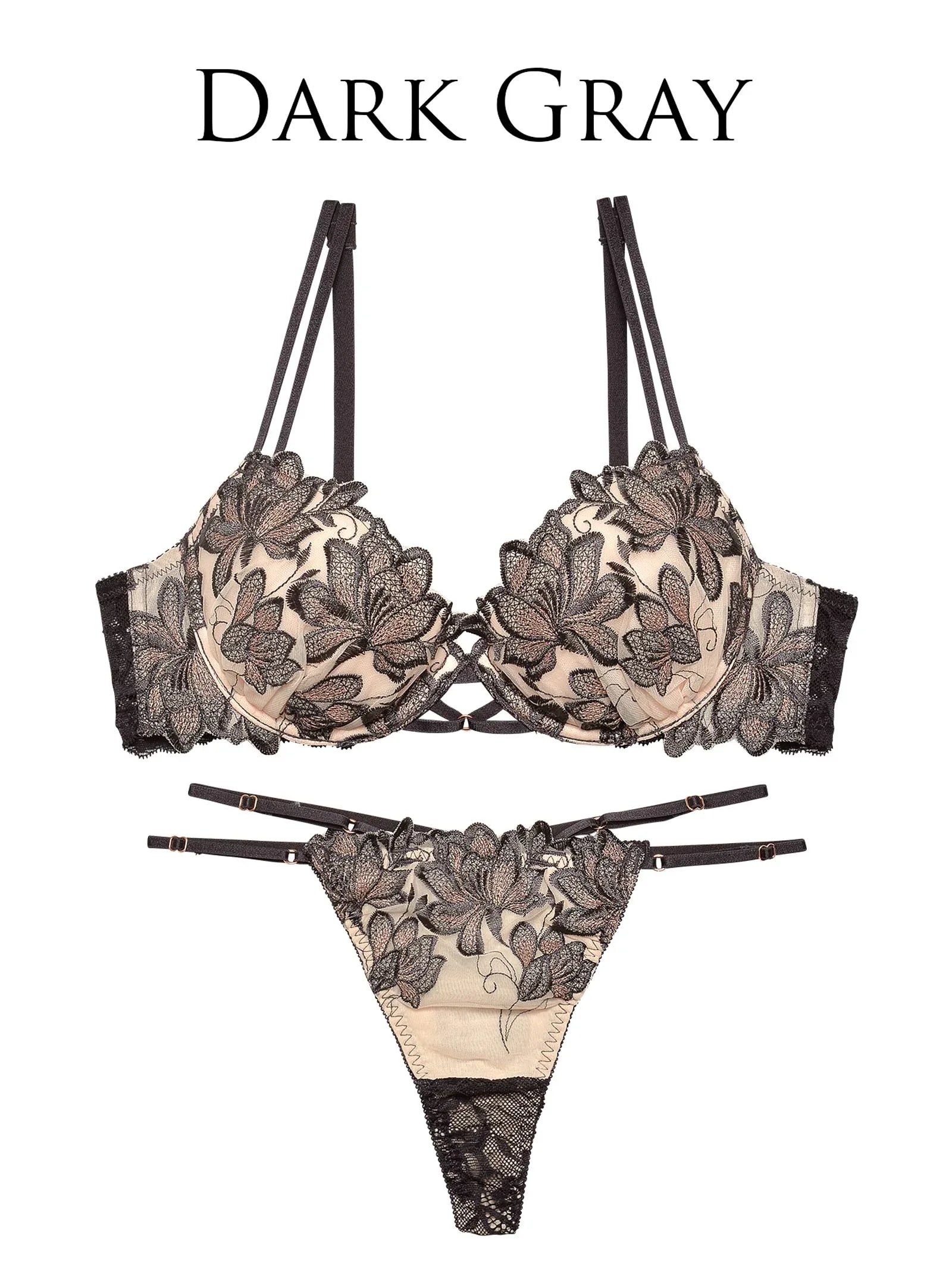 2/3再販!【Reinest】ディープマーベラスフラワーブラジャー&バック透けTバックショーツ - 【公式】247Lingerie