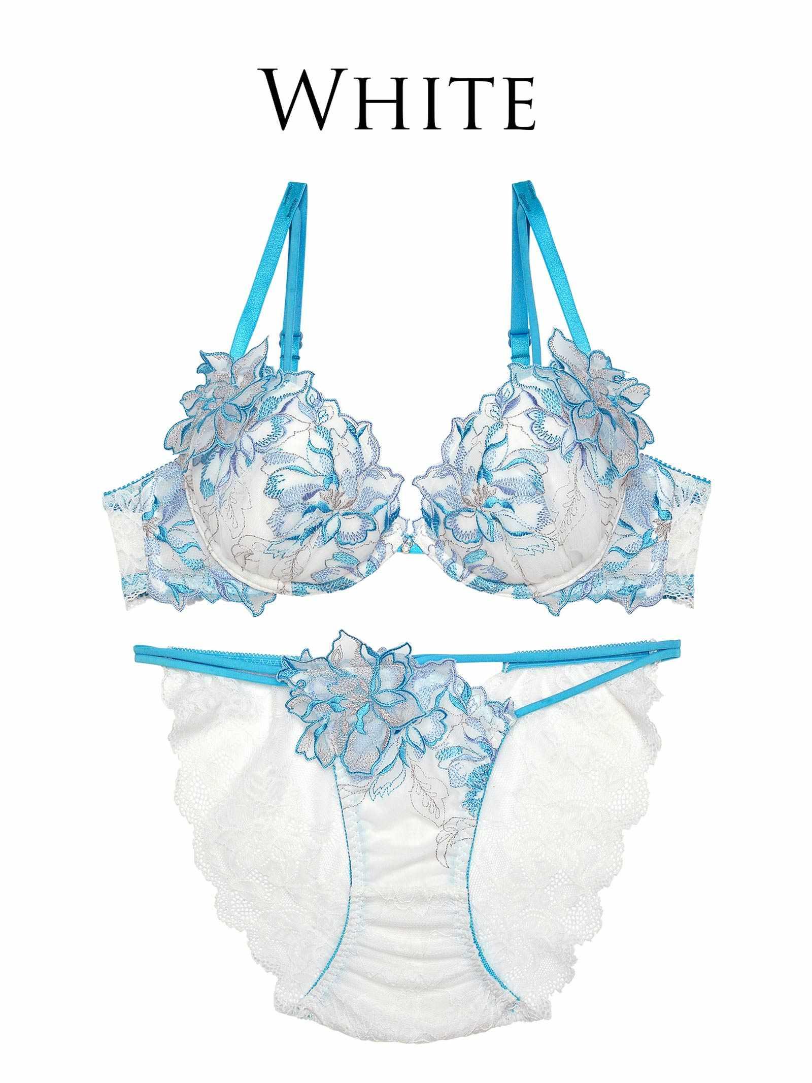 2/21再販!【Reinest】グラマーペタルエンブロイダリーブラジャー&バック透けフルバックショーツ - 【公式】247Lingerie