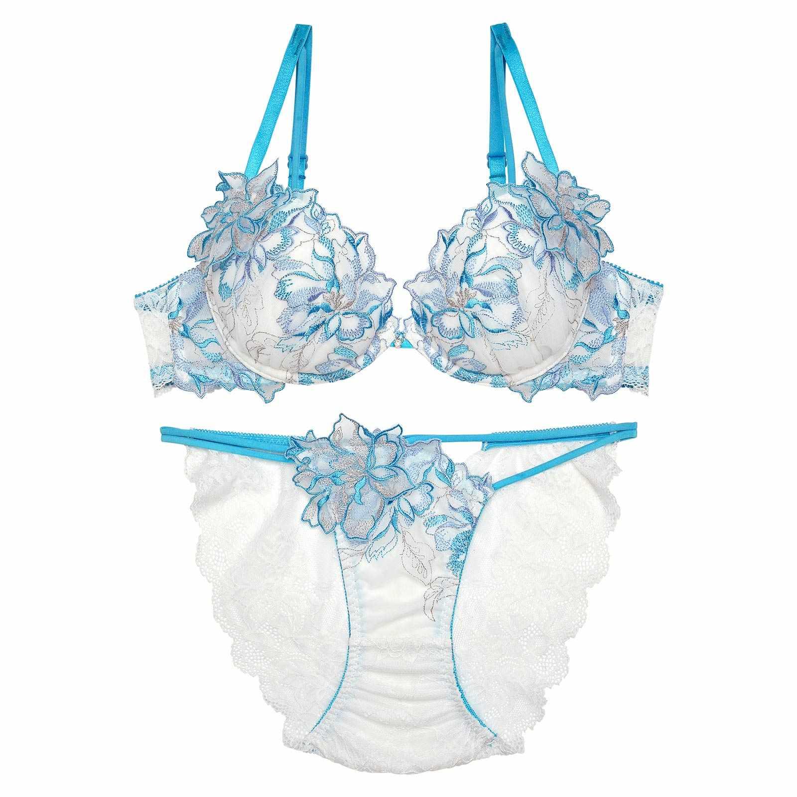 2/21再販!【Reinest】グラマーペタルエンブロイダリーブラジャー&バック透けフルバックショーツ - 【公式】247Lingerie