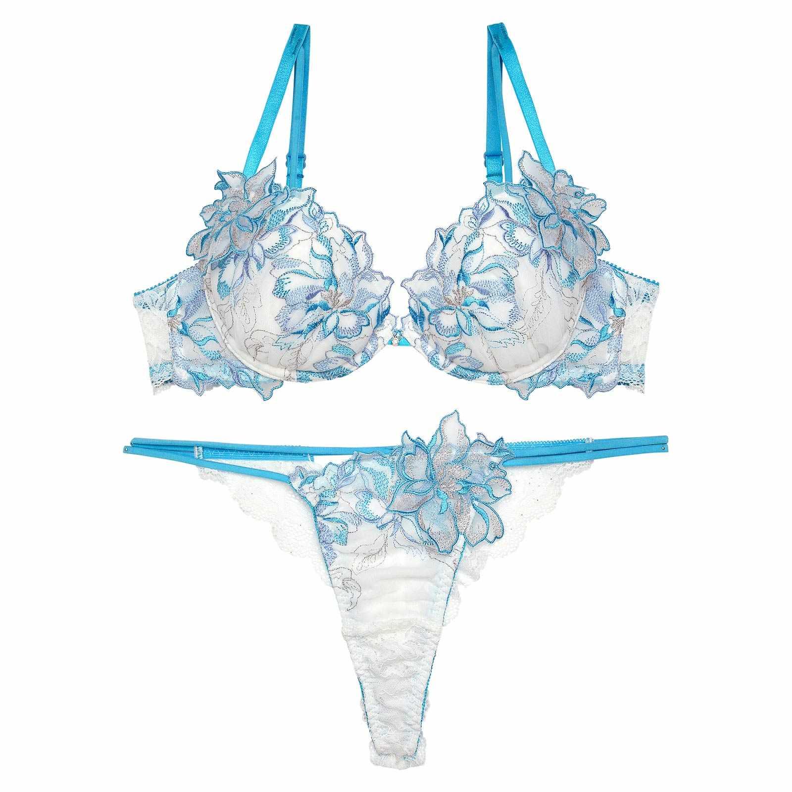 2/21再販!【Reinest】グラマーペタルエンブロイダリーブラジャー&バック透けTバックショーツ - 【公式】247Lingerie