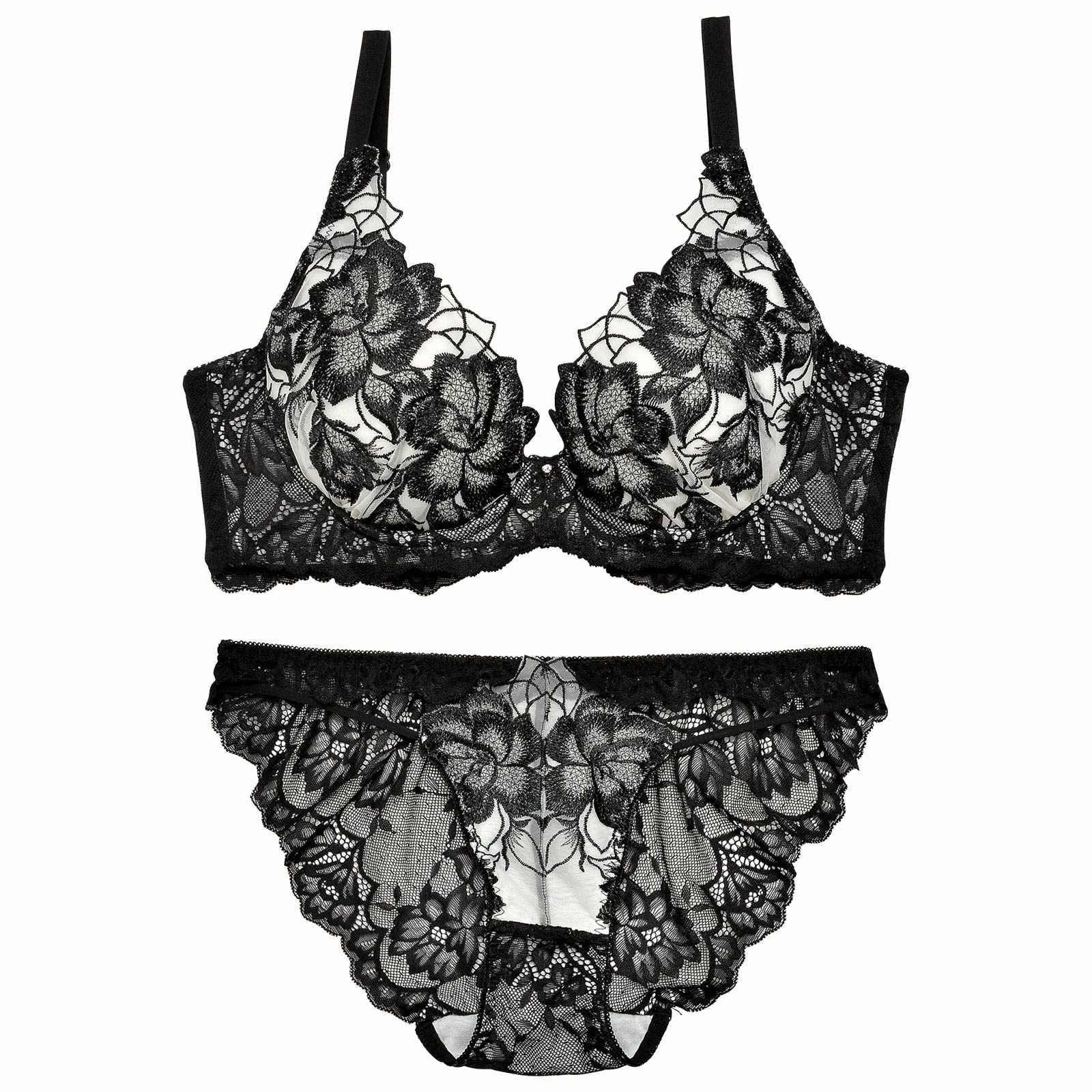 2/7再販!永尾まりや着用【Reinest】グリッターフルールエンブロイダリー育乳脇高★魔法のブラジャー&バック透けフルバックショーツ - 【公式】247Lingerie