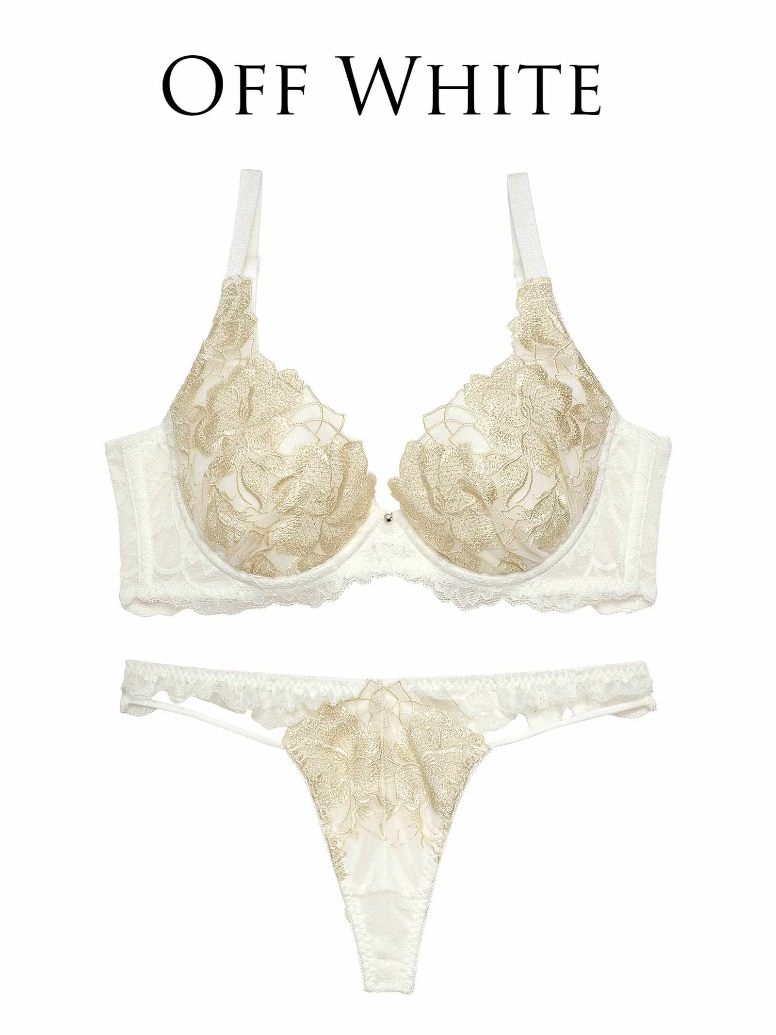 10/7新作!永尾まりや着用【Reinest】グリッターフルールエンブロイダリーブラジャー&バック透けTバックショーツ