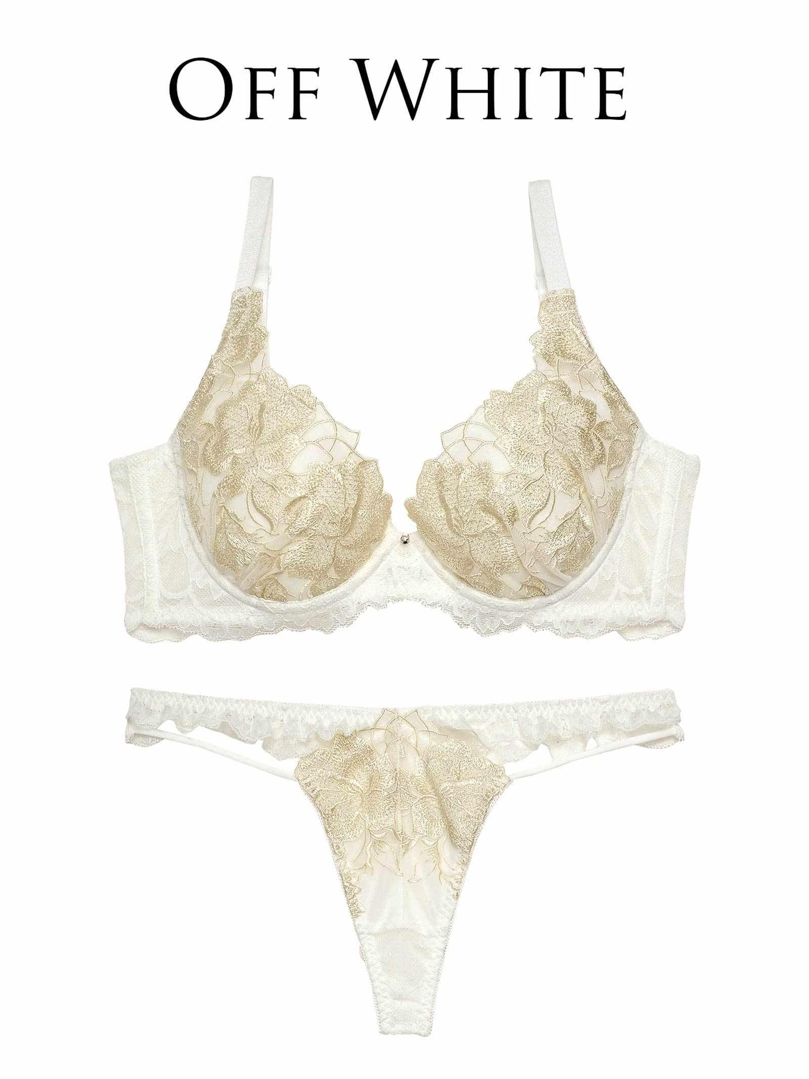 2/7再販!永尾まりや着用【Reinest】グリッターフルールエンブロイダリー育乳脇高★魔法のブラジャー&バック透けTバックショーツ - 【公式】247Lingerie