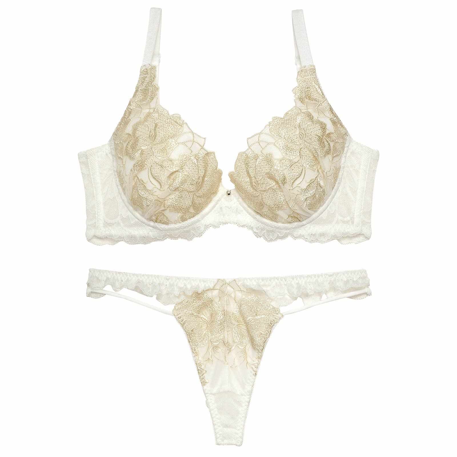 2/7再販!永尾まりや着用【Reinest】グリッターフルールエンブロイダリー育乳脇高★魔法のブラジャー&バック透けTバックショーツ - 【公式】247Lingerie