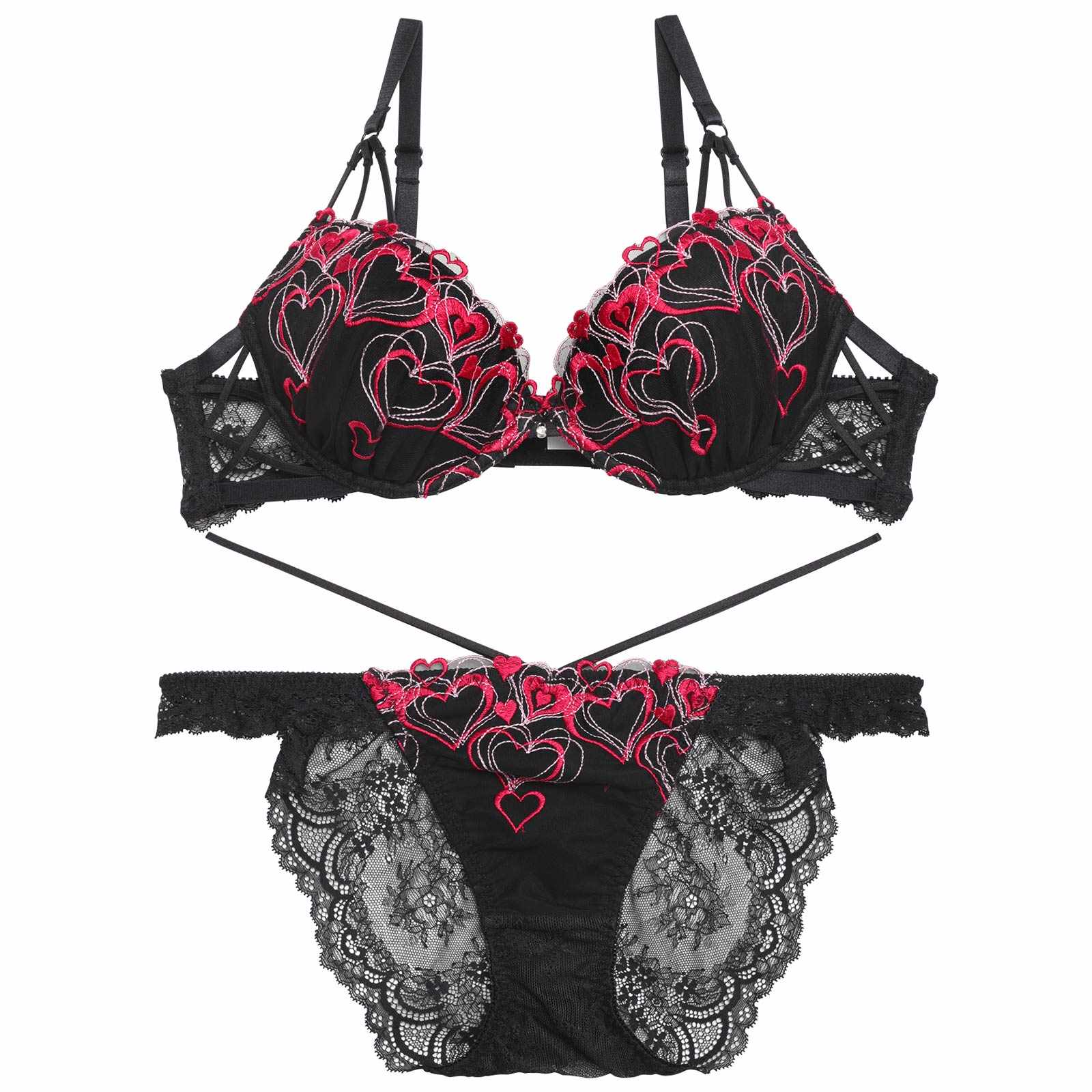 12/4再販!【永尾まりや着用】【Reinest】メルティーハートストリングブラジャー&バック透けフルバックショーツ