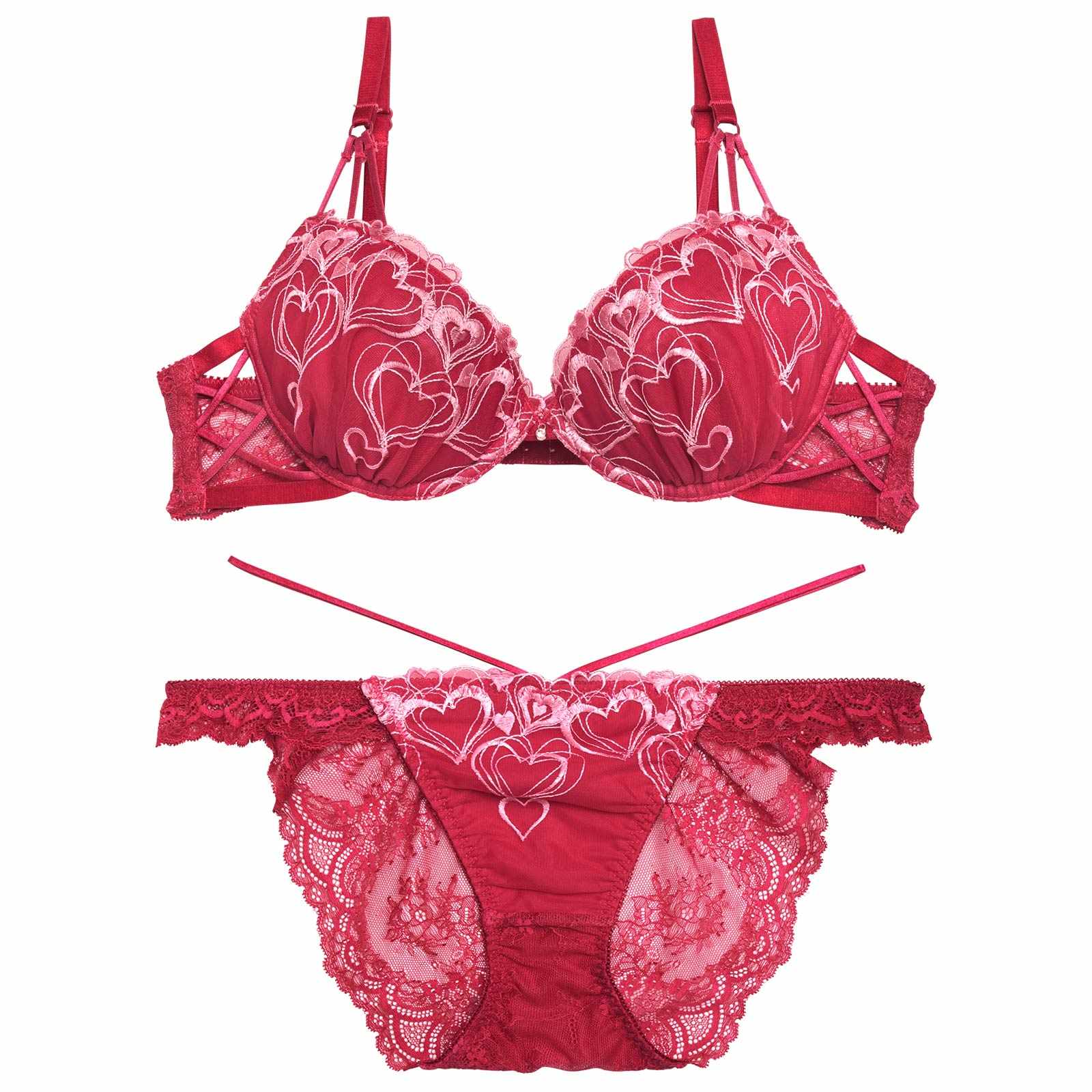 12/4再販!【永尾まりや着用】【Reinest】メルティーハートストリングブラジャー&バック透けフルバックショーツ