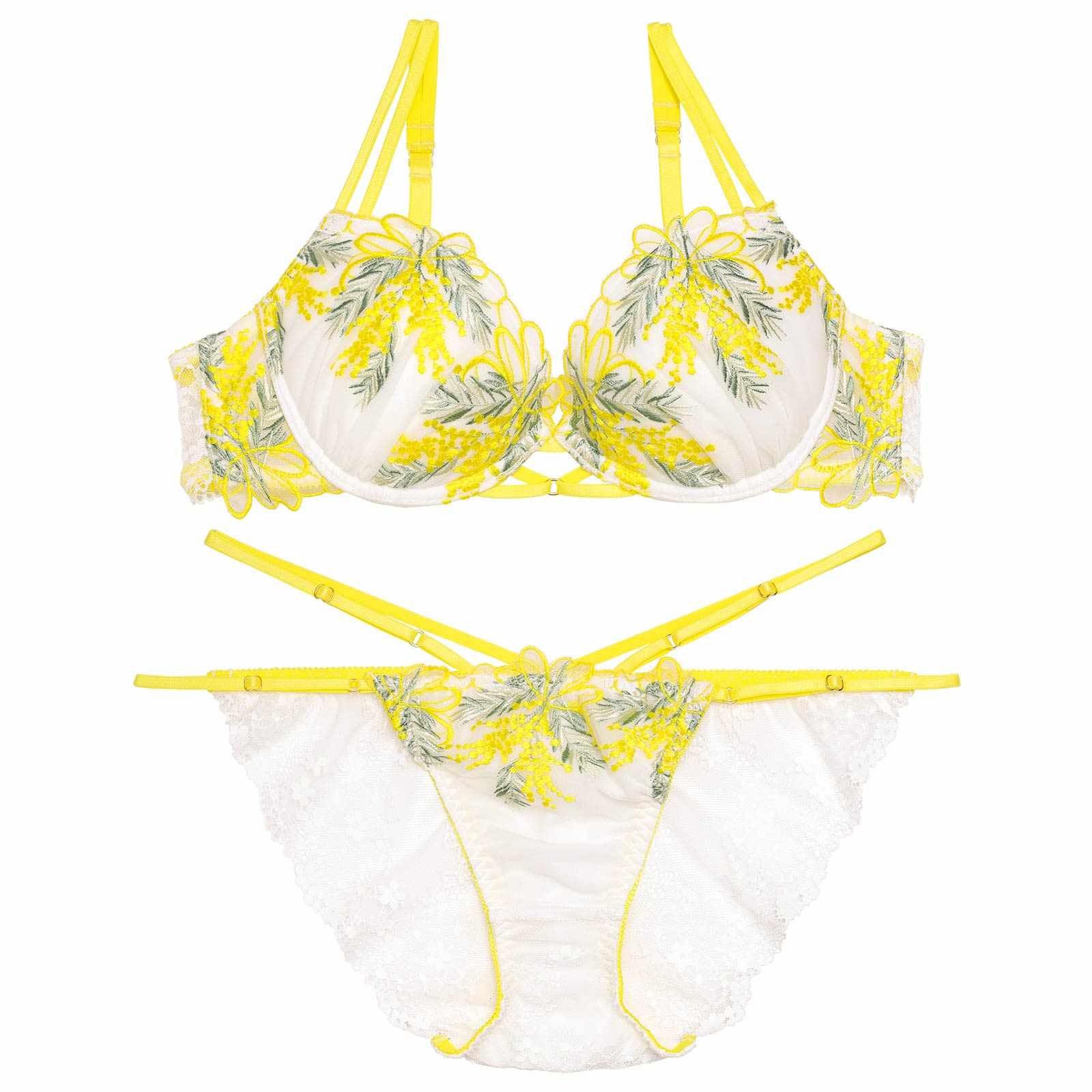 【永尾まりや着用】【Reinest】ノスタルジックフルールブーケブラジャー&バック透けフルバックショーツ