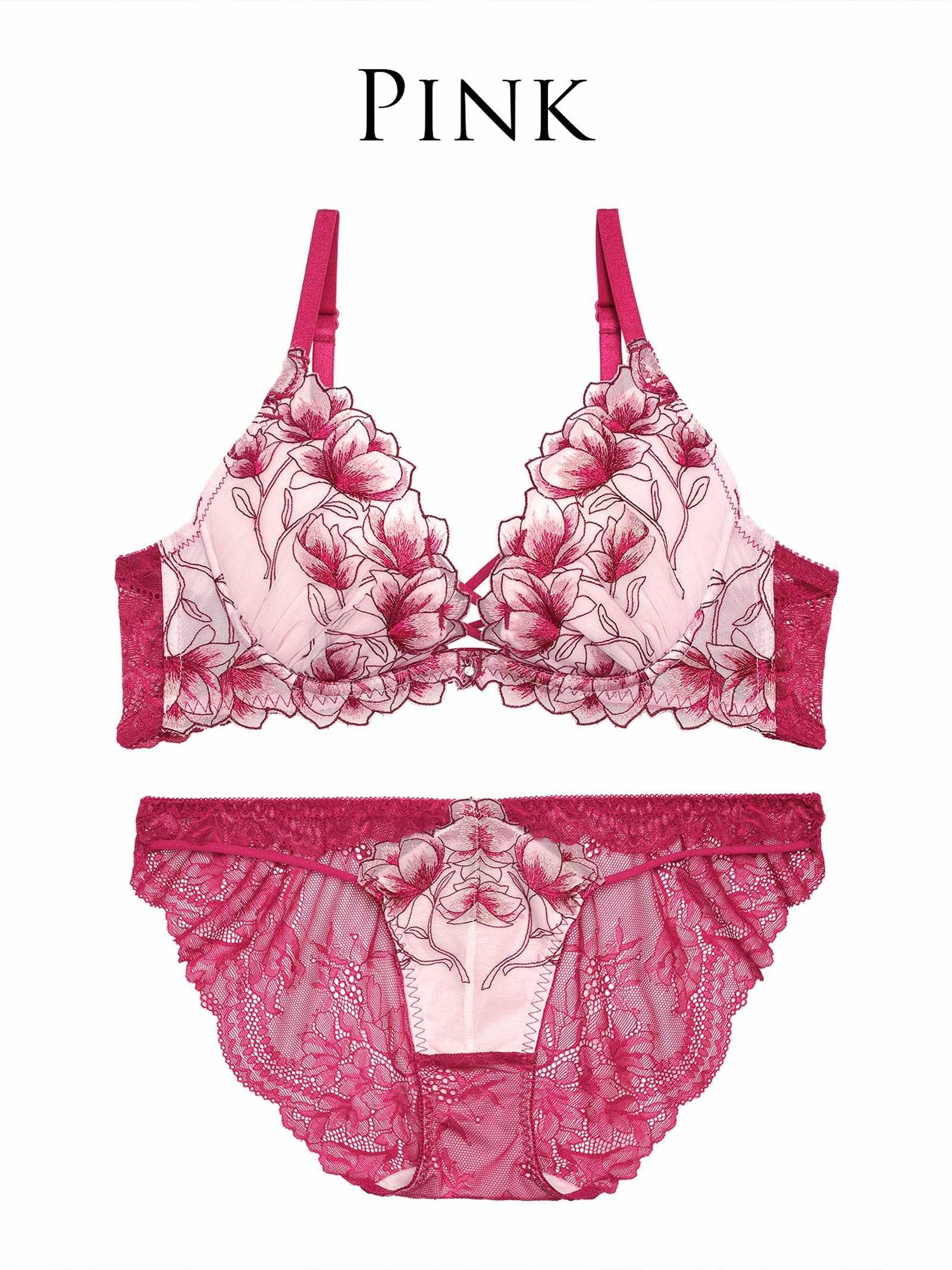 【Reinest】ラグジュアリーブライトペタルブラジャー&バック透けフルバックショーツ - 【公式】247Lingerie