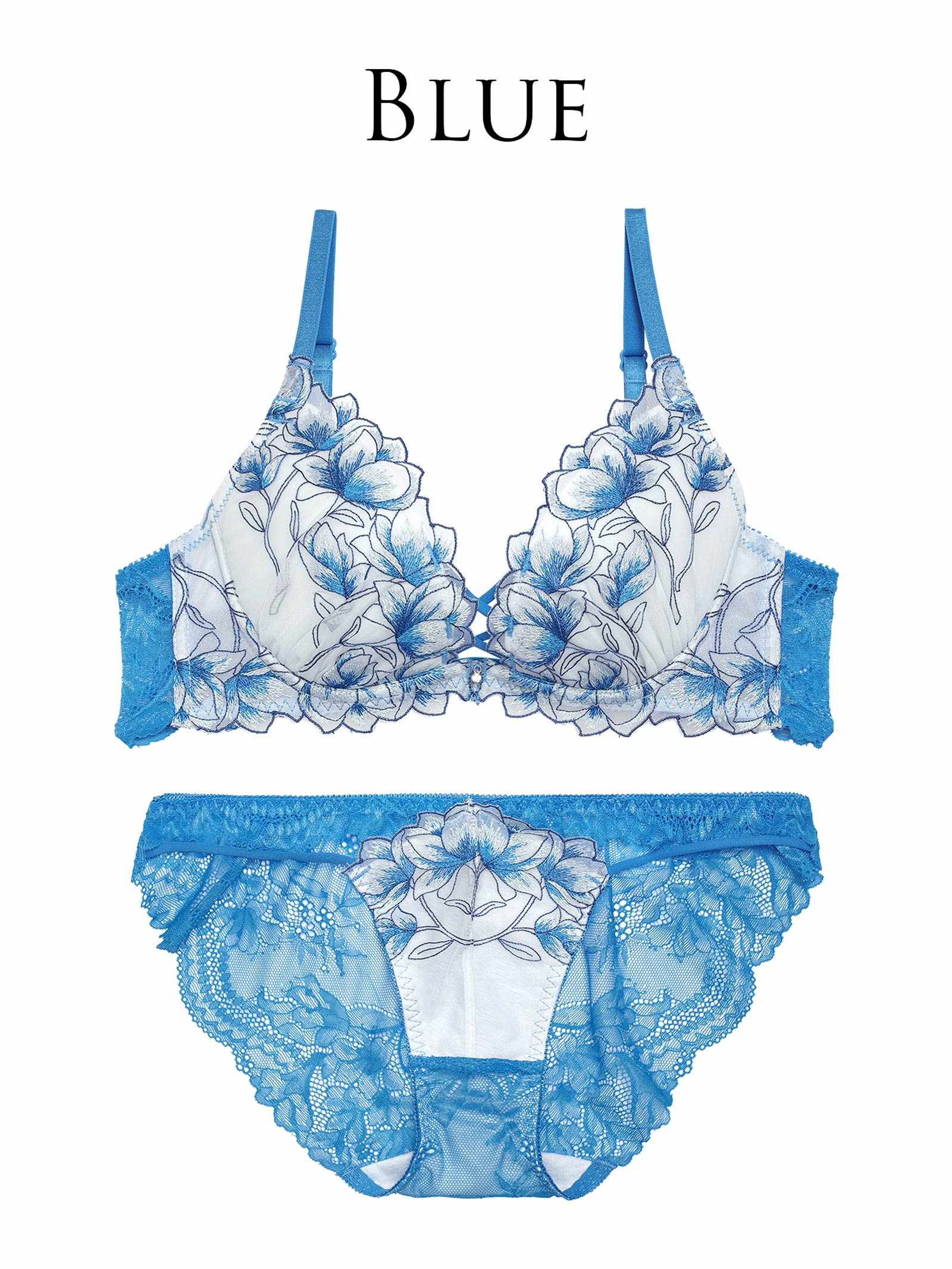 2/19新作!【永尾まりや着用】【Reinest】ラグジュアリーブライトペタルブラジャー&バック透けフルバックショーツ