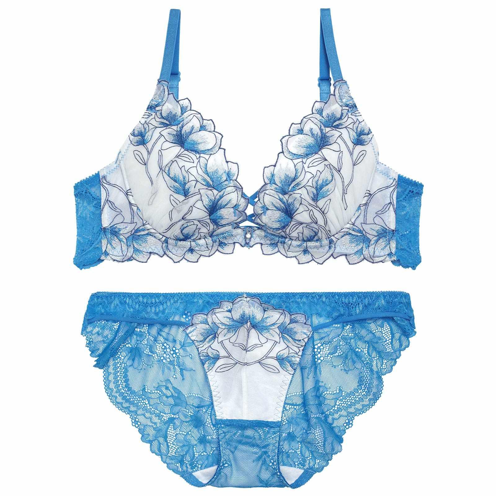 【Reinest】ラグジュアリーブライトペタルブラジャー&バック透けフルバックショーツ - 【公式】247Lingerie