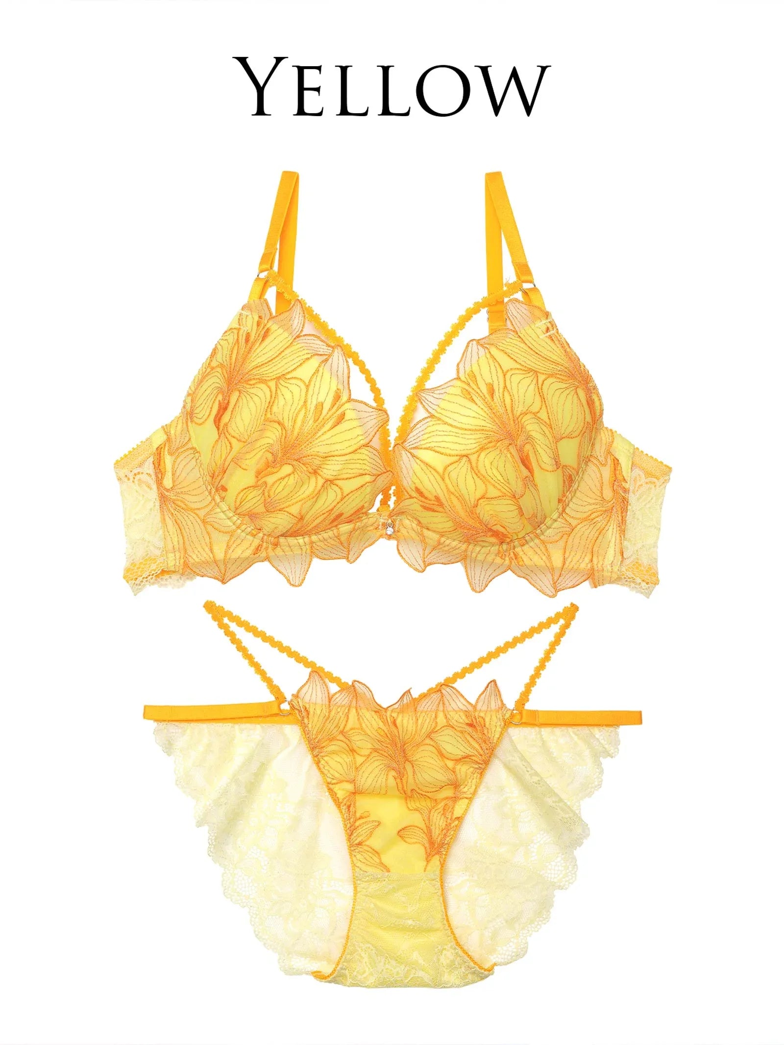 2/19再販!【Reinest】セレスティアルリリーコードブラジャー&バック透けフルバックショーツ - 【公式】247Lingerie