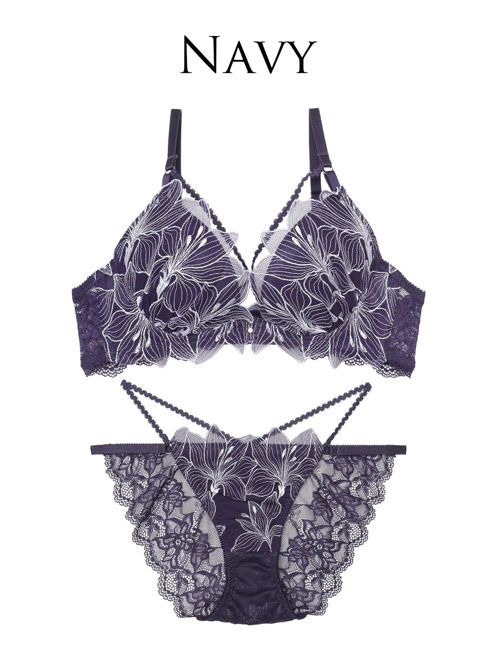 2/19再販!【Reinest】セレスティアルリリーコードブラジャー&バック透けフルバックショーツ - 【公式】247Lingerie