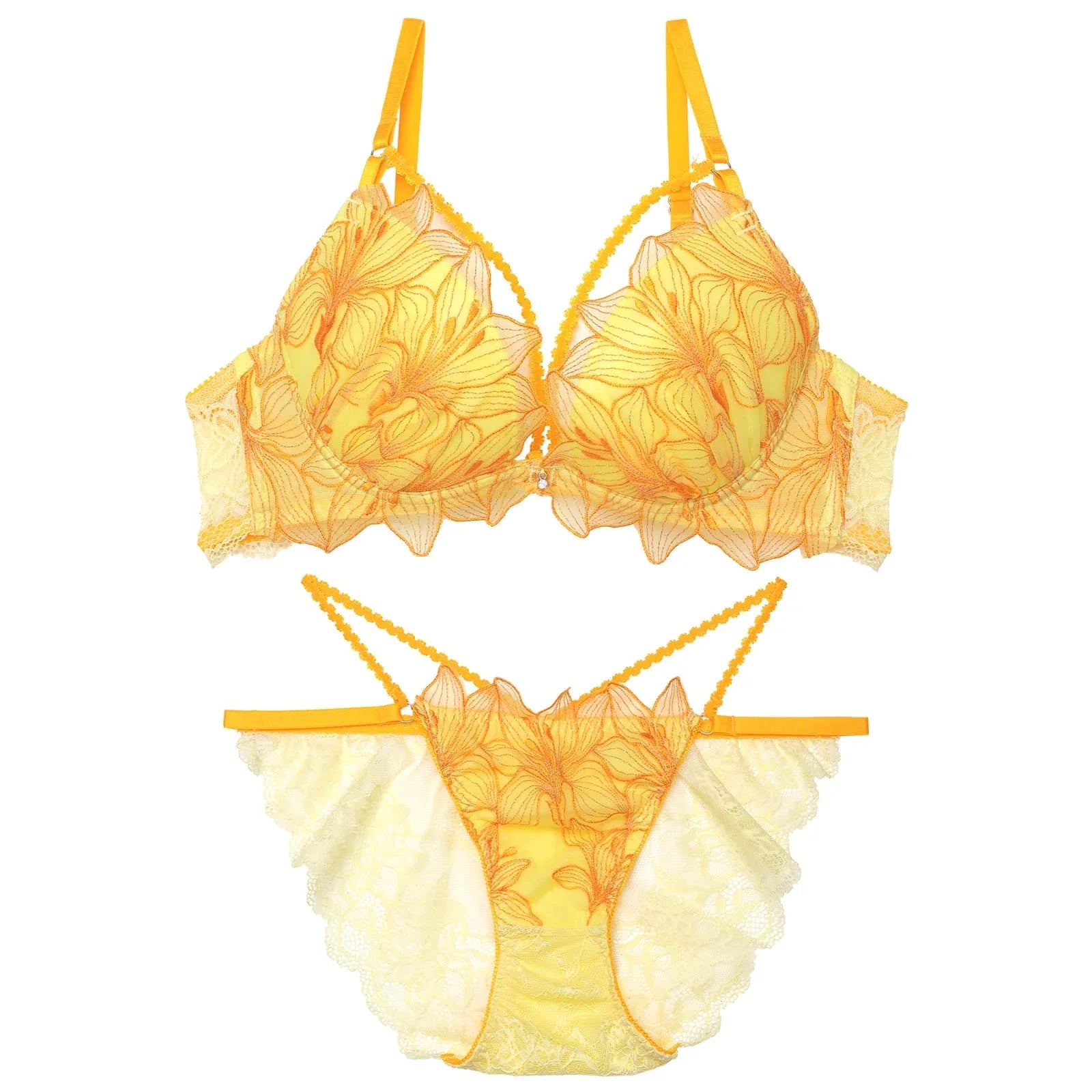 2/19再販!【Reinest】セレスティアルリリーコードブラジャー&バック透けフルバックショーツ - 【公式】247Lingerie