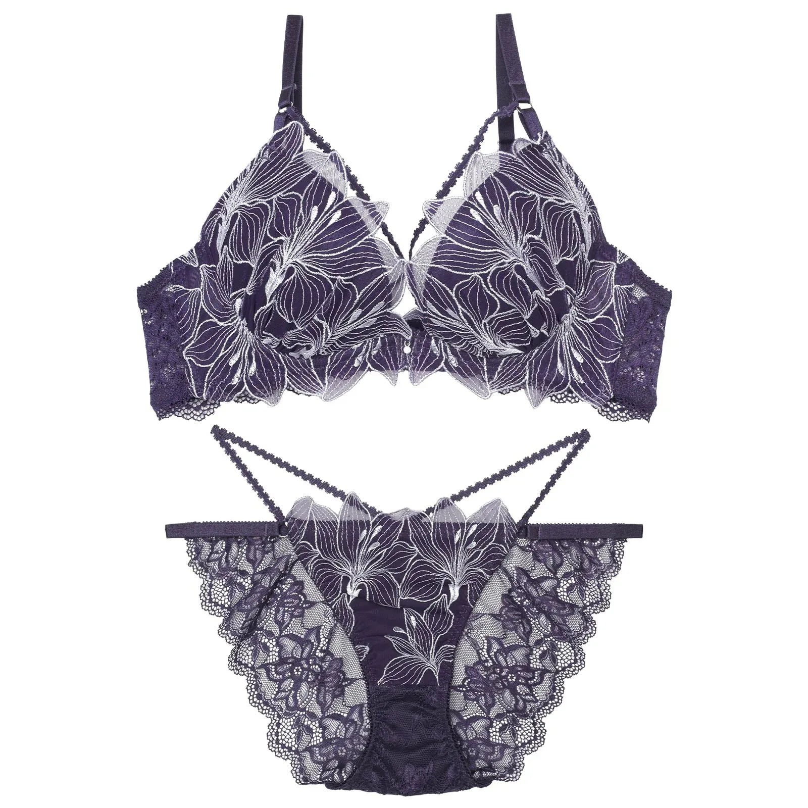 2/19再販!【Reinest】セレスティアルリリーコードブラジャー&バック透けフルバックショーツ - 【公式】247Lingerie