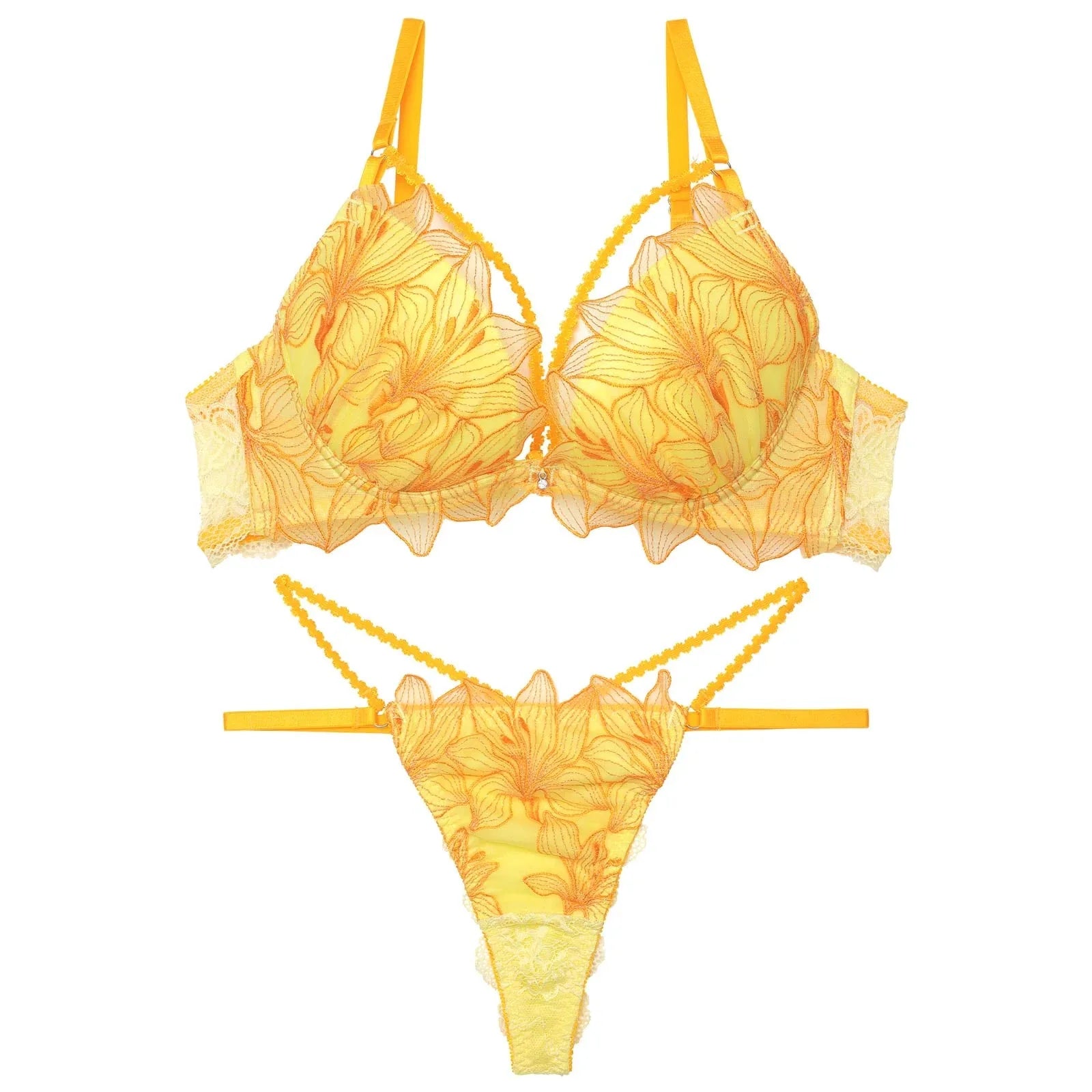 2/19再販!【Reinest】セレスティアルリリーコードブラジャー&バック透けTバックショーツ - 【公式】247Lingerie