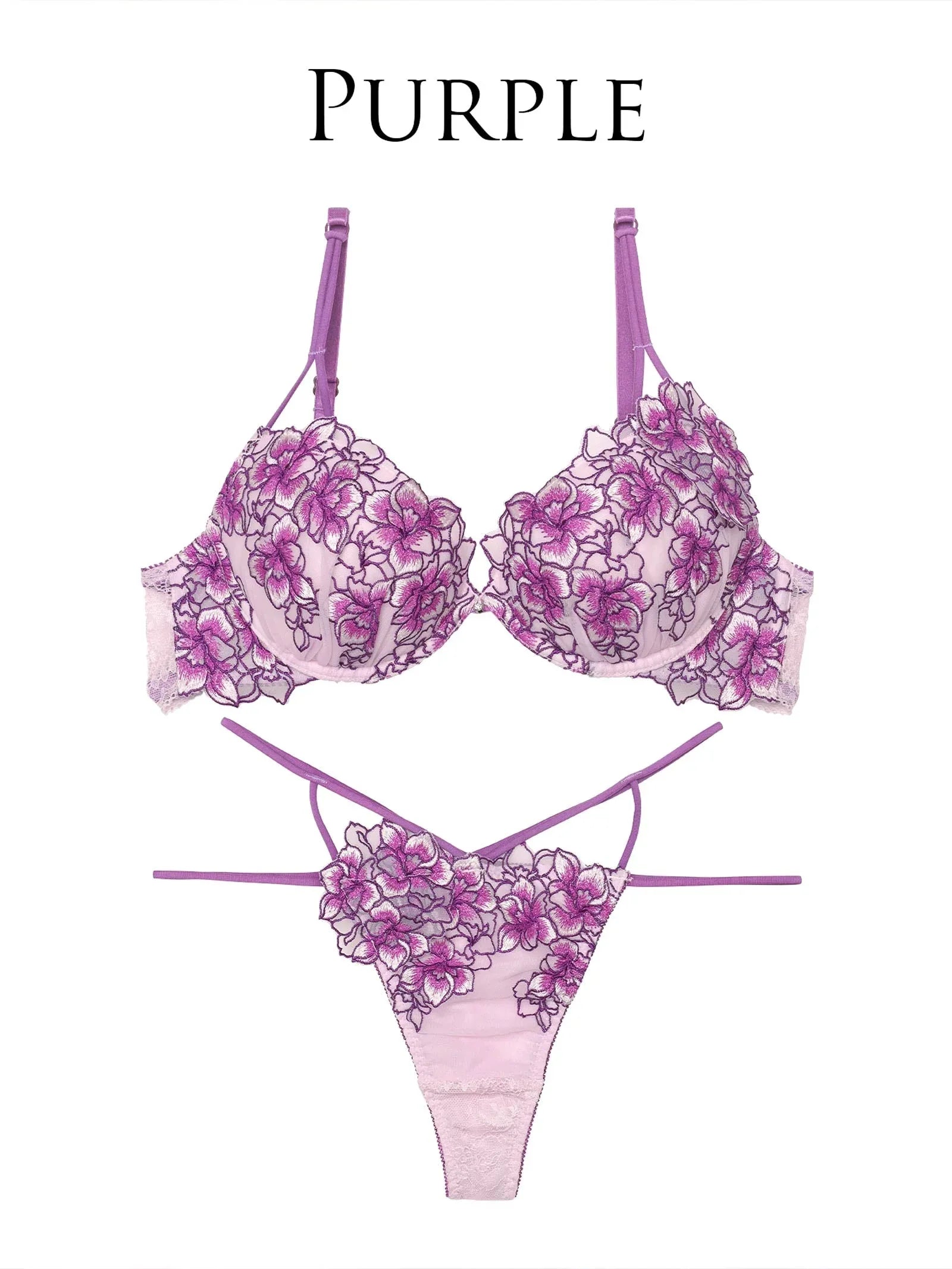 【永尾まりや着用】【Reinest】シャインブロッサムストリングブラジャー&バック透けTバックショーツ - 【公式】247Lingerie