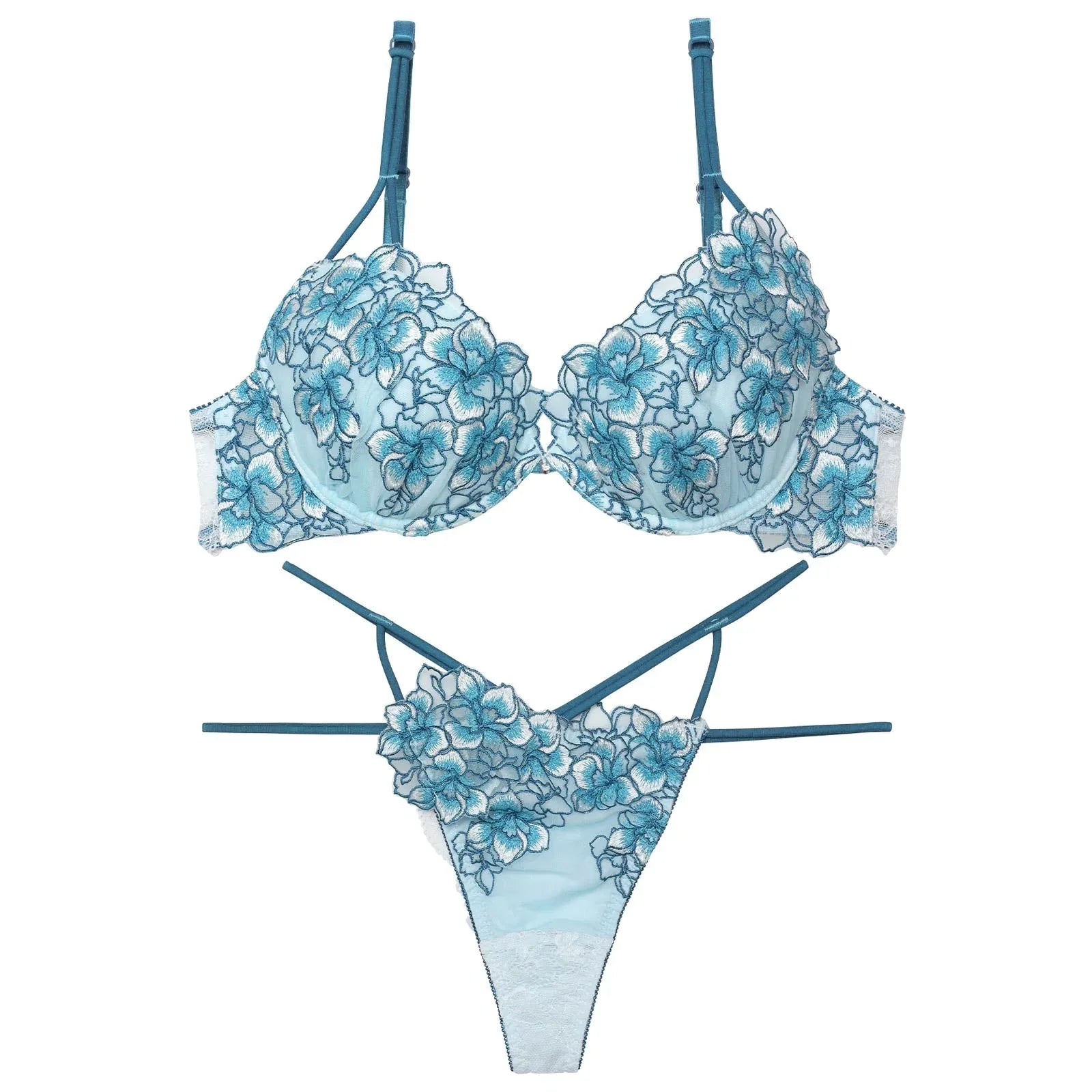 【永尾まりや着用】【Reinest】シャインブロッサムストリングブラジャー&バック透けTバックショーツ - 【公式】247Lingerie