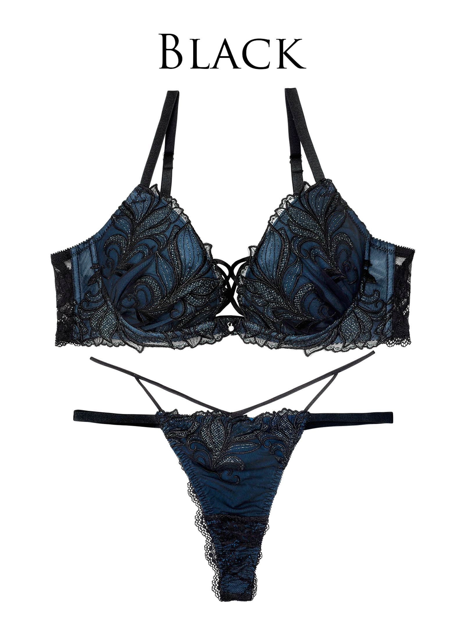 7/23新作!!【永尾まりや着用】【Reinest】シャイニーフェザーリーフブラジャー&バック透けTバックショーツ