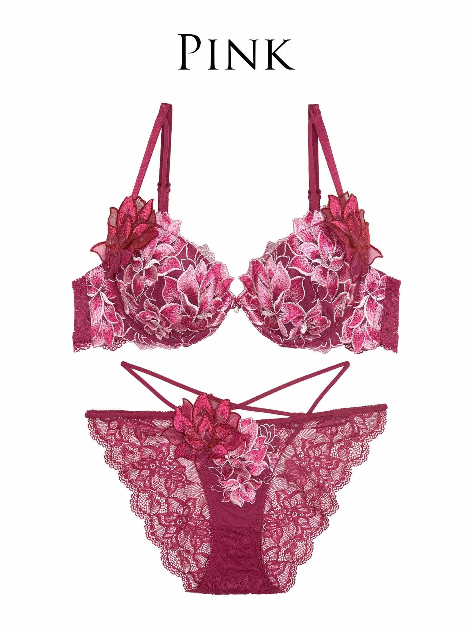 8/25新作!グラマラスピオニーコードブラジャー&バック透けフルバックショーツ