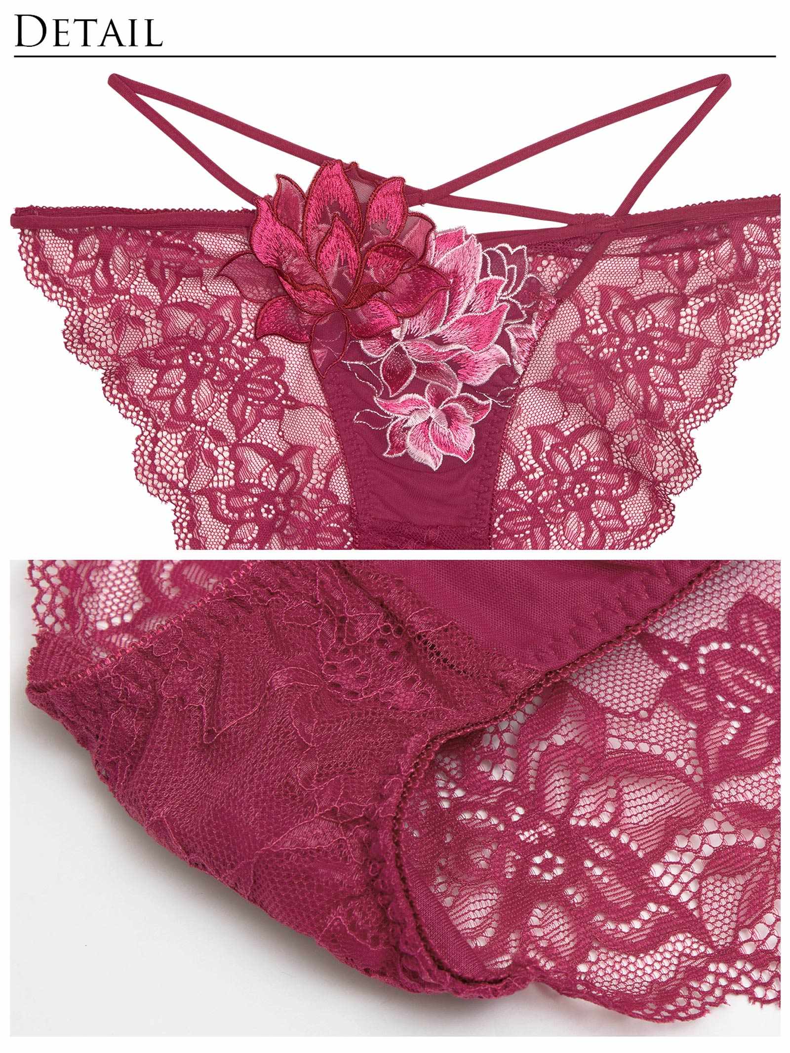 8/25新作!グラマラスピオニーコードブラジャー&バック透けフルバックショーツ