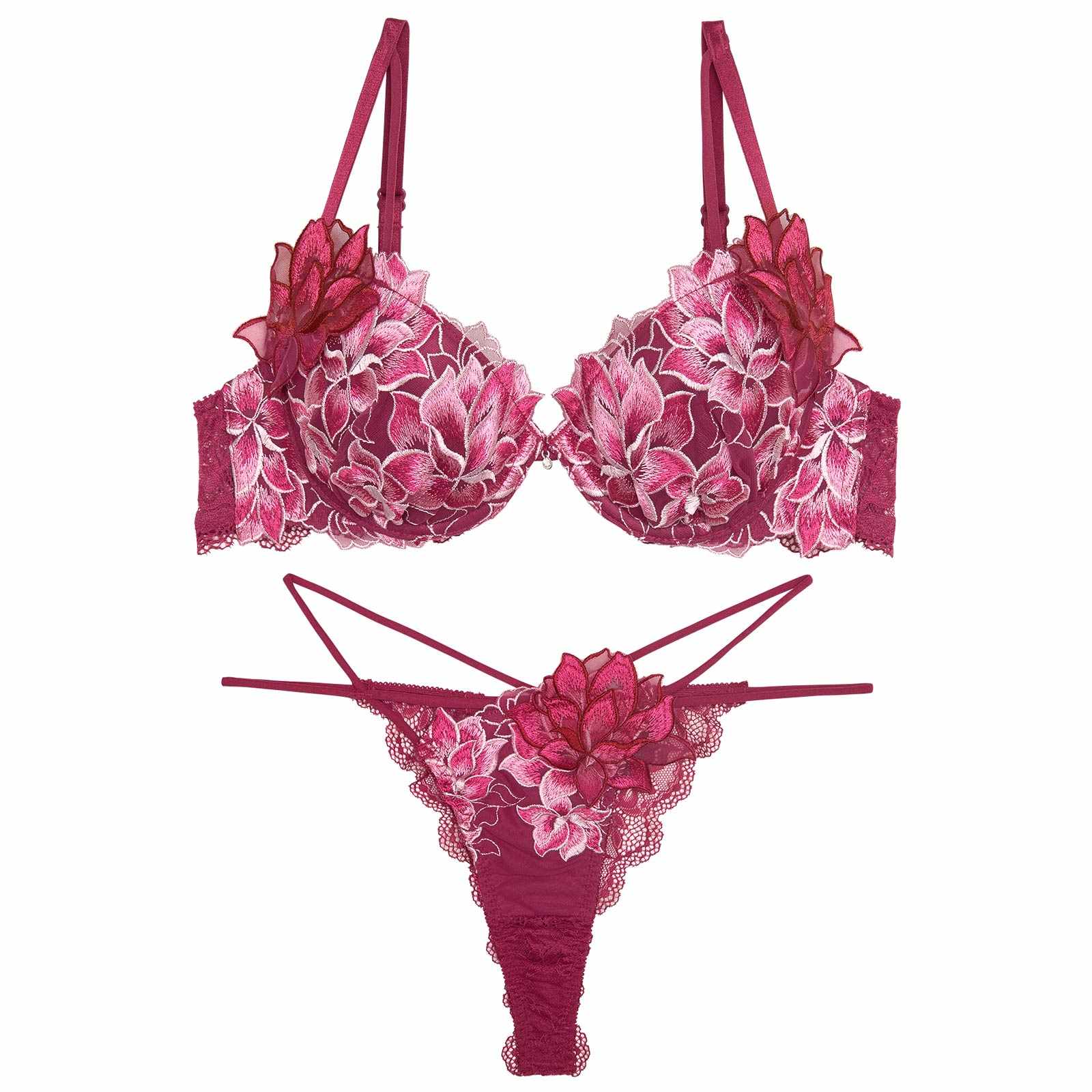 11/13再販!【永尾まりや着用】【Reinest】グラマラスピオニーコードブラジャー&バック透けTバックショーツ