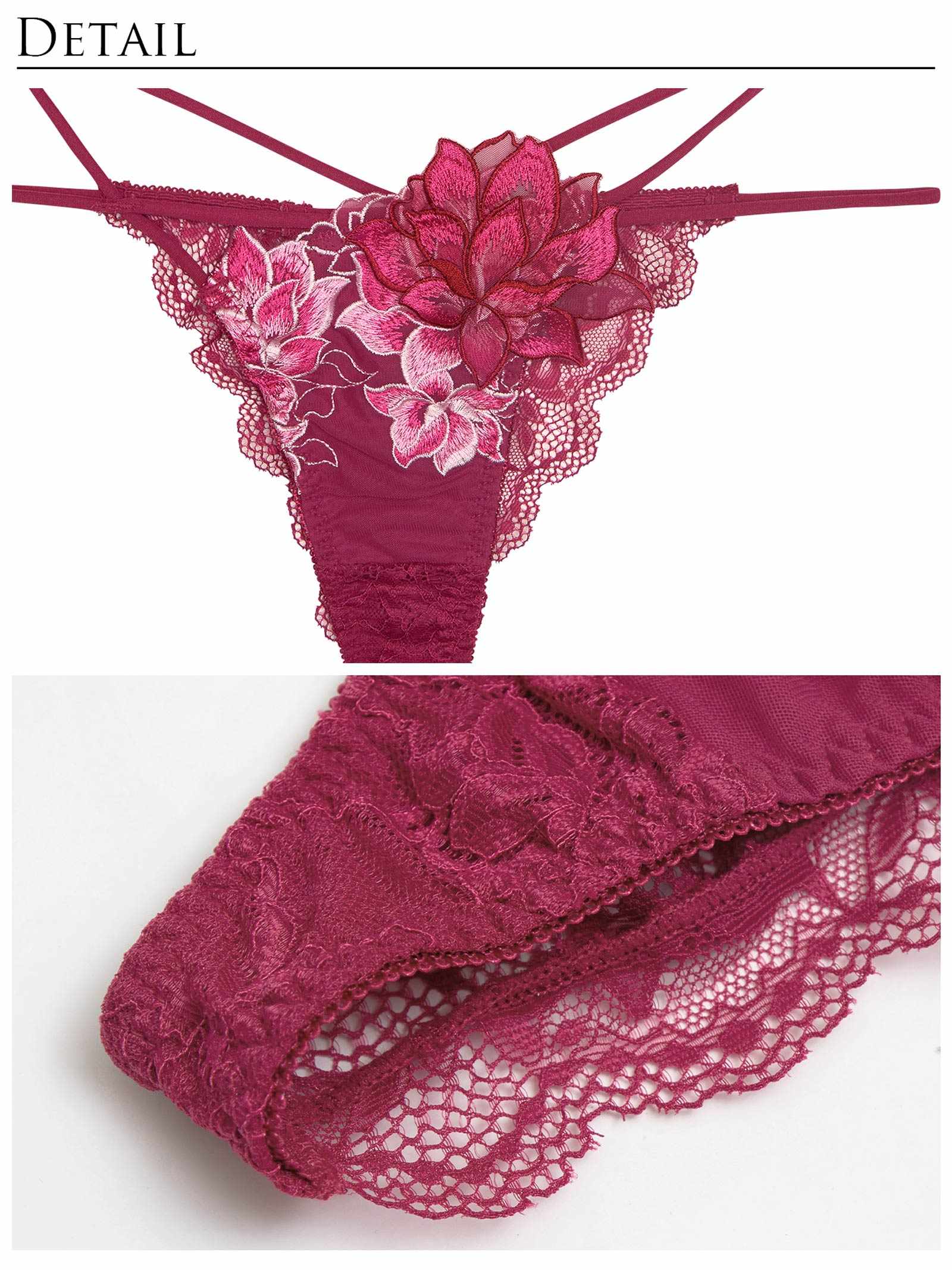 8/25新作!グラマラスピオニーコードブラジャー&バック透けTバックショーツ