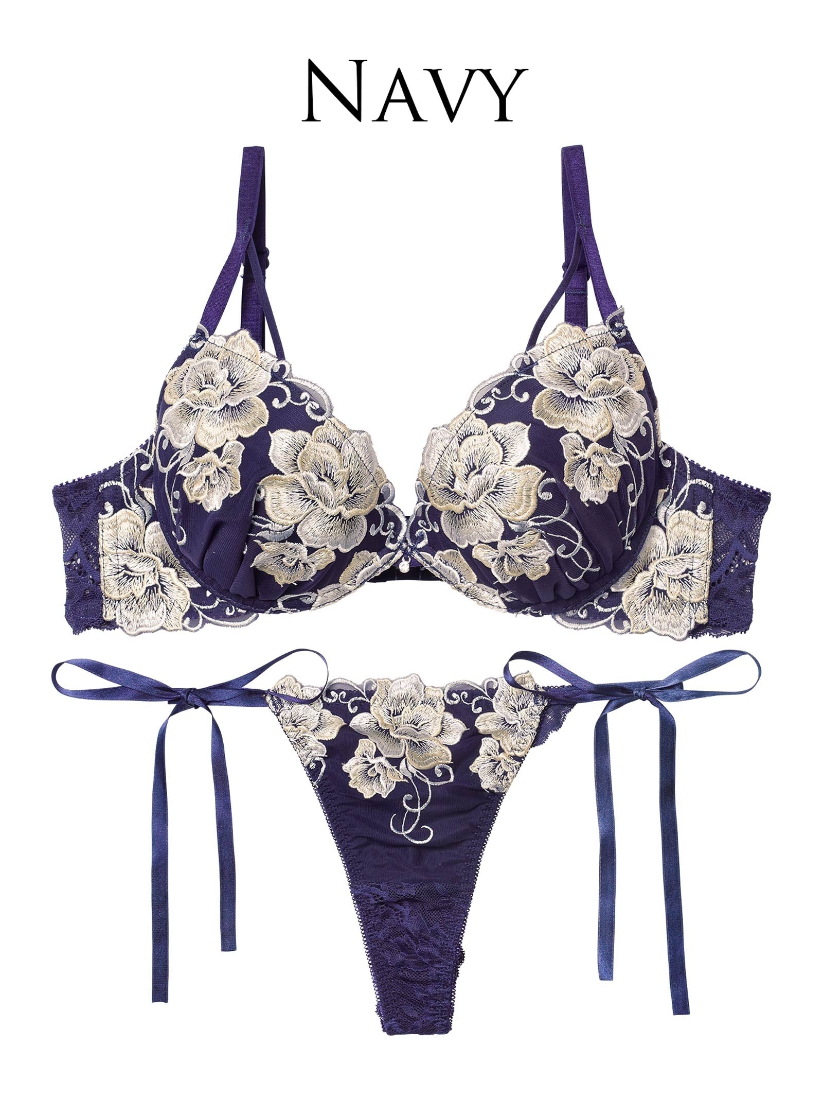 12/3新作!【永尾まりや着用】【Reinest】エターナル リッチローズブラジャー&サイド紐バック透けTバックショーツ