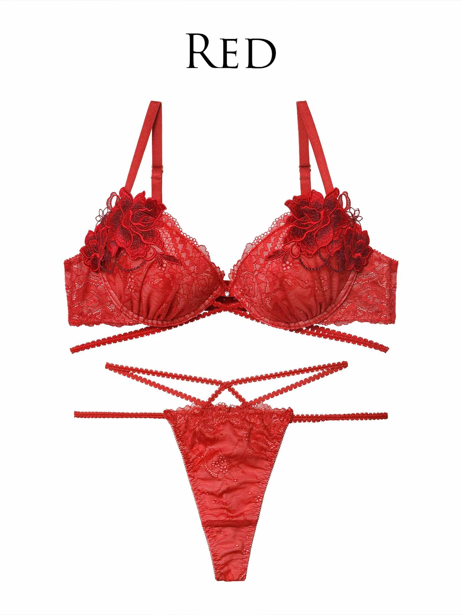 12/10新作!【永尾まりや着用】【Reinest】マジェスティックコードレースブラジャー&バック透けTバックショーツ