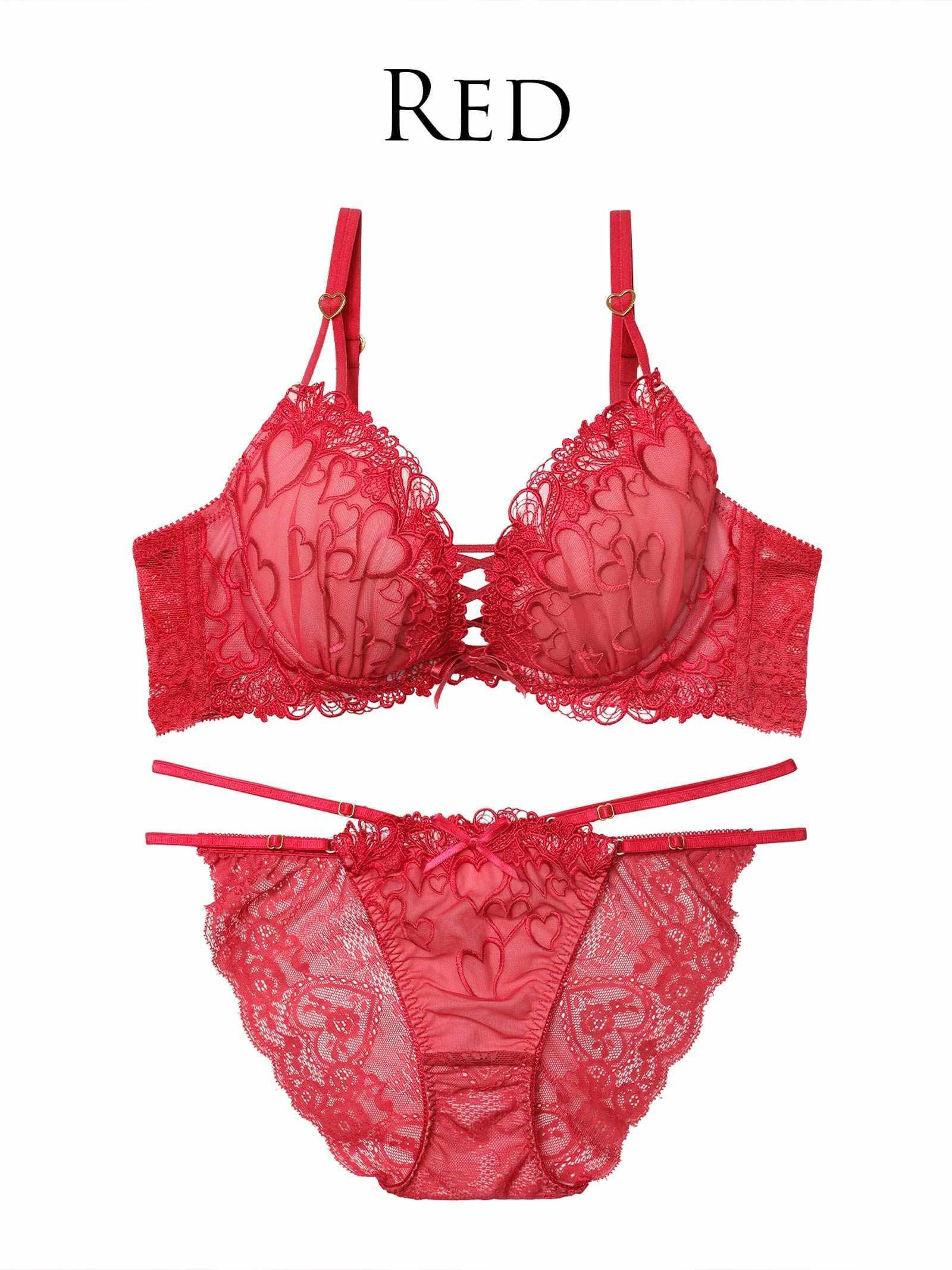 1/14新作!【永尾まりや着用】【Reinest】スピンドルクイーンハートブラジャー&バック透けフルバックショーツ - 【公式】247Lingerie