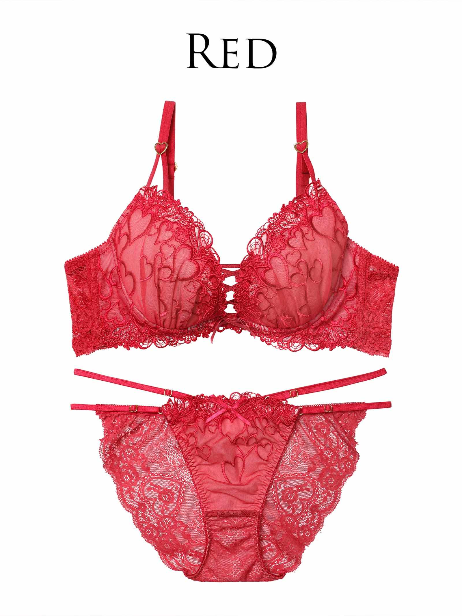 1/14新作!【永尾まりや着用】【Reinest】スピンドルクイーンハートブラジャー&バック透けフルバックショーツ