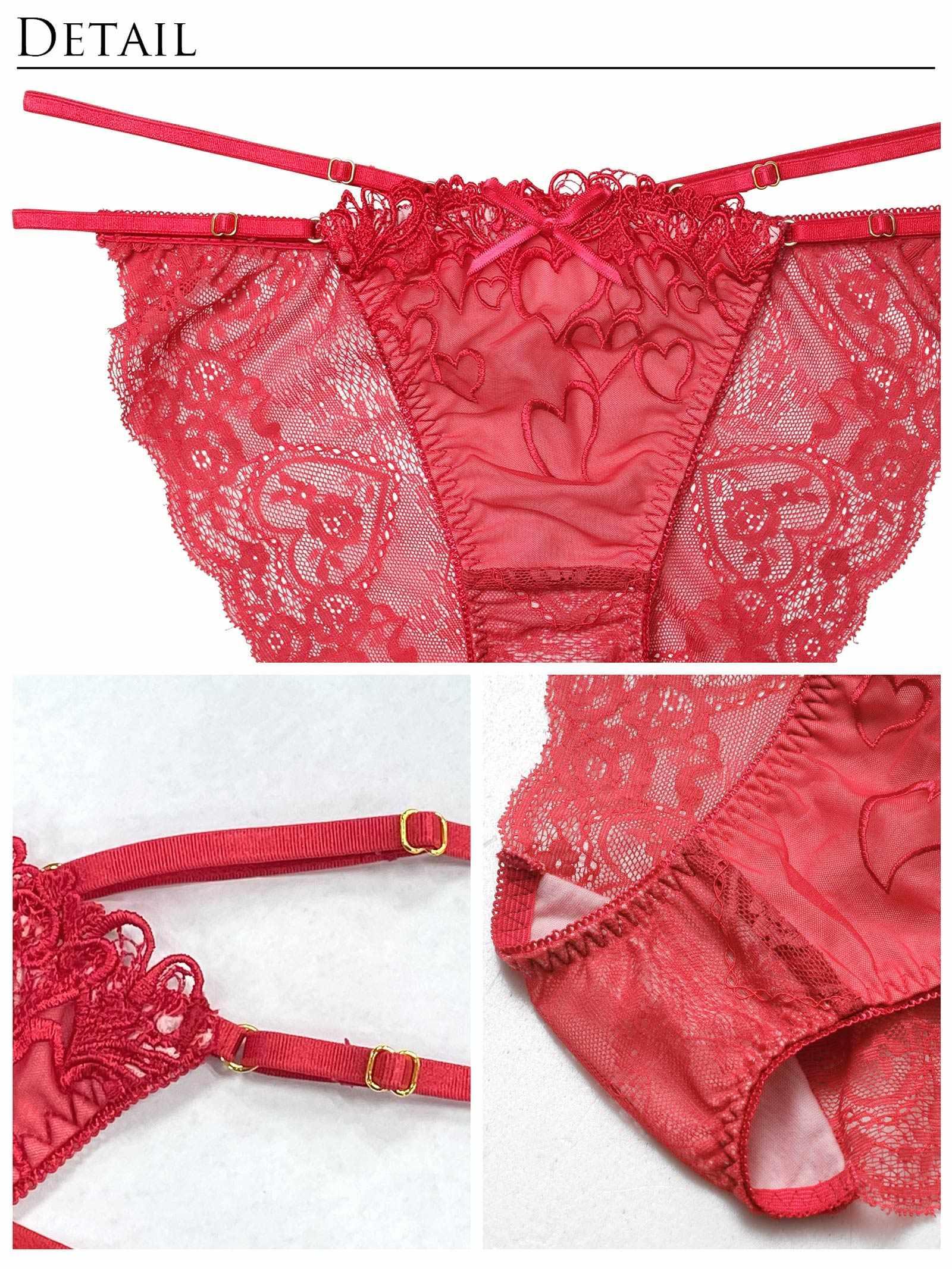 1/14新作!【永尾まりや着用】【Reinest】スピンドルクイーンハートブラジャー&バック透けフルバックショーツ - 【公式】247Lingerie