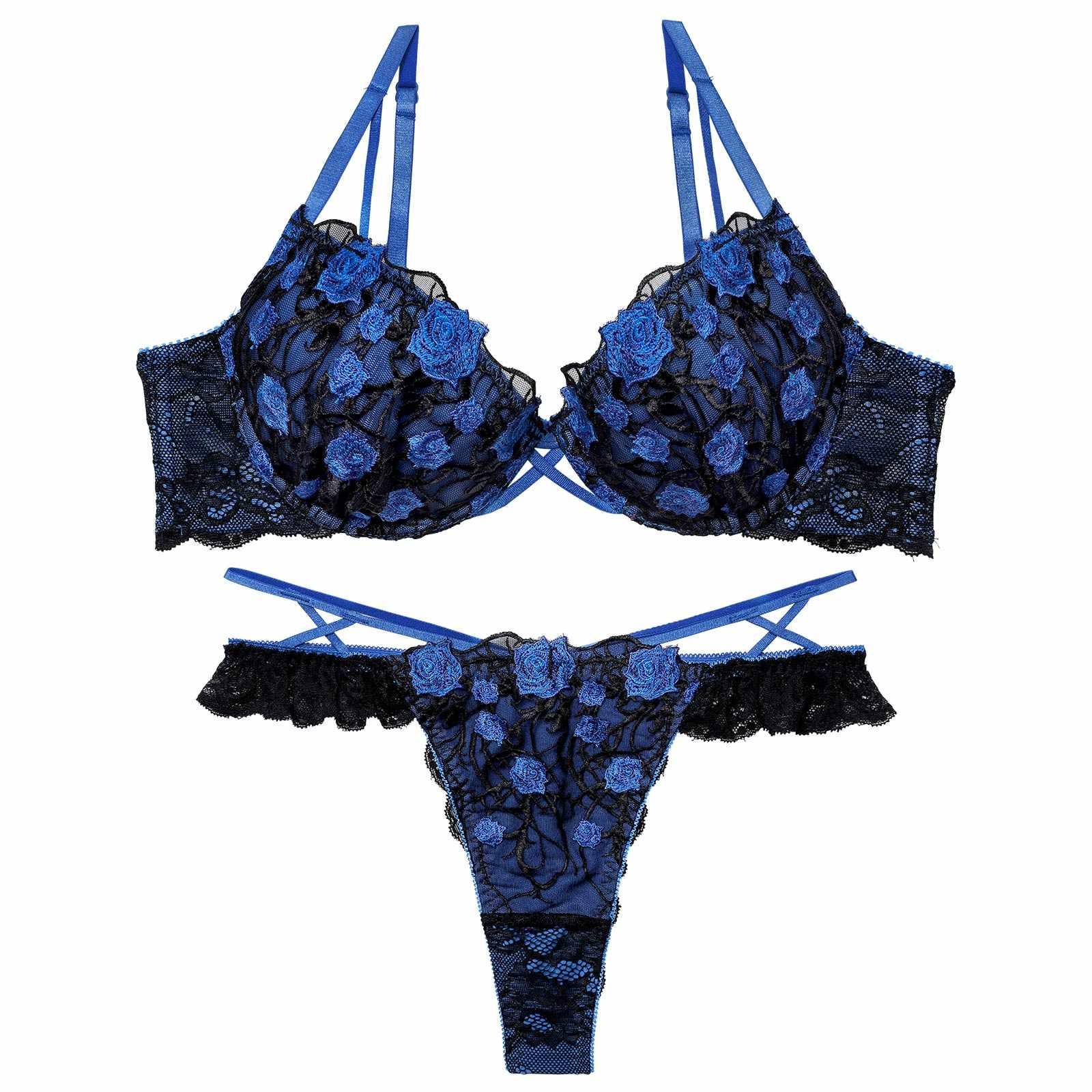 【永尾まりや着用】【Reinest】ミッドナイトローズクロスコードブラジャー&バック透けTバックショーツ