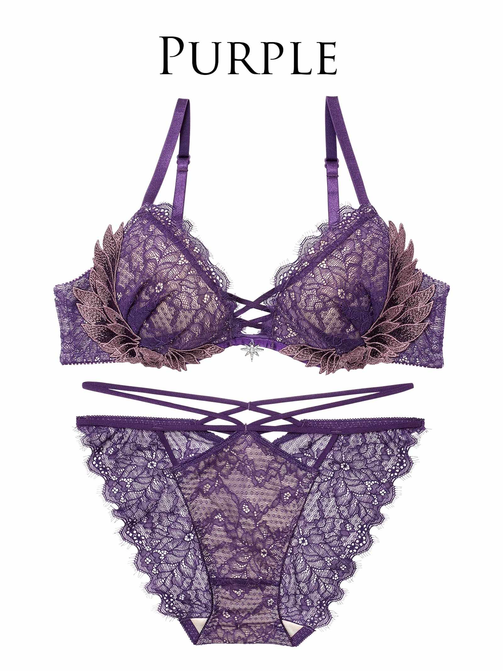 12/22新作!【Reinest】グラマラスフェザーローズブラジャー&バック透けフルバックショーツ