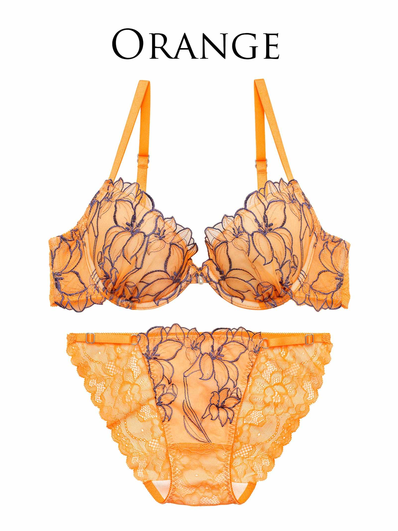 4/1新作!【永尾まりや着用】【Reinest】グラマラスビビッドブロッサムブラジャー&バック透けフルバックショーツ