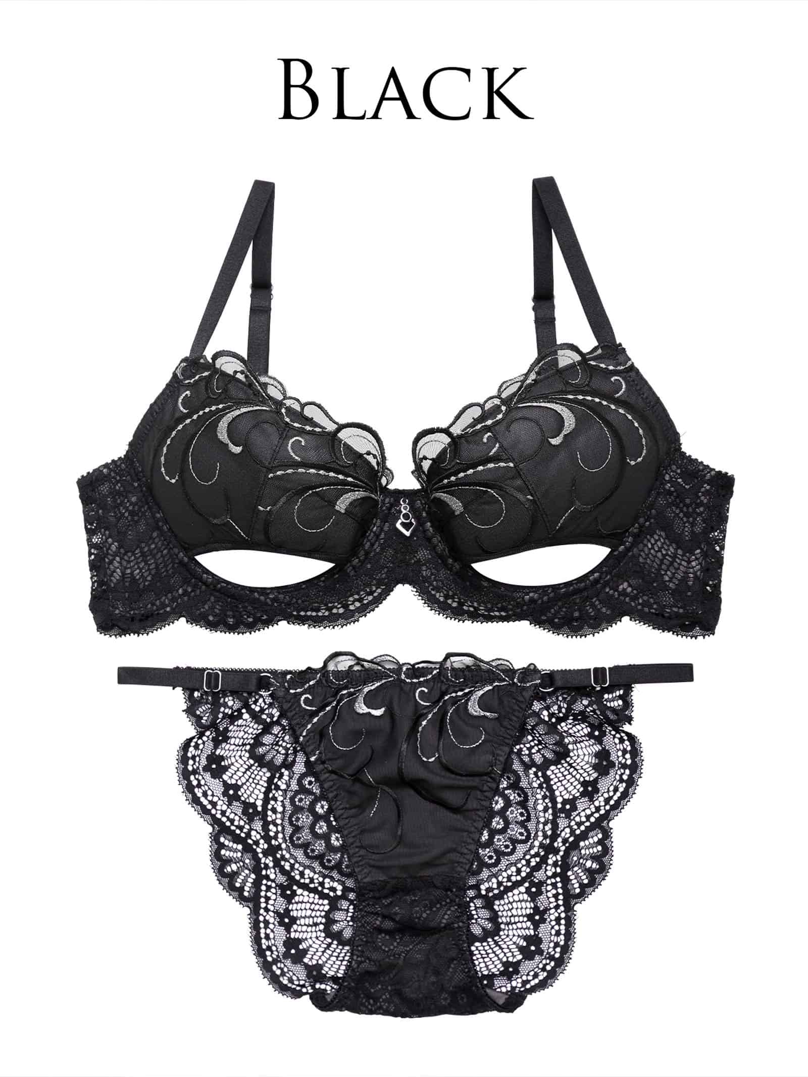 9/2新作!【Reinest】ロイヤルアイビーレースブラジャー&バック透けフルバックショーツ