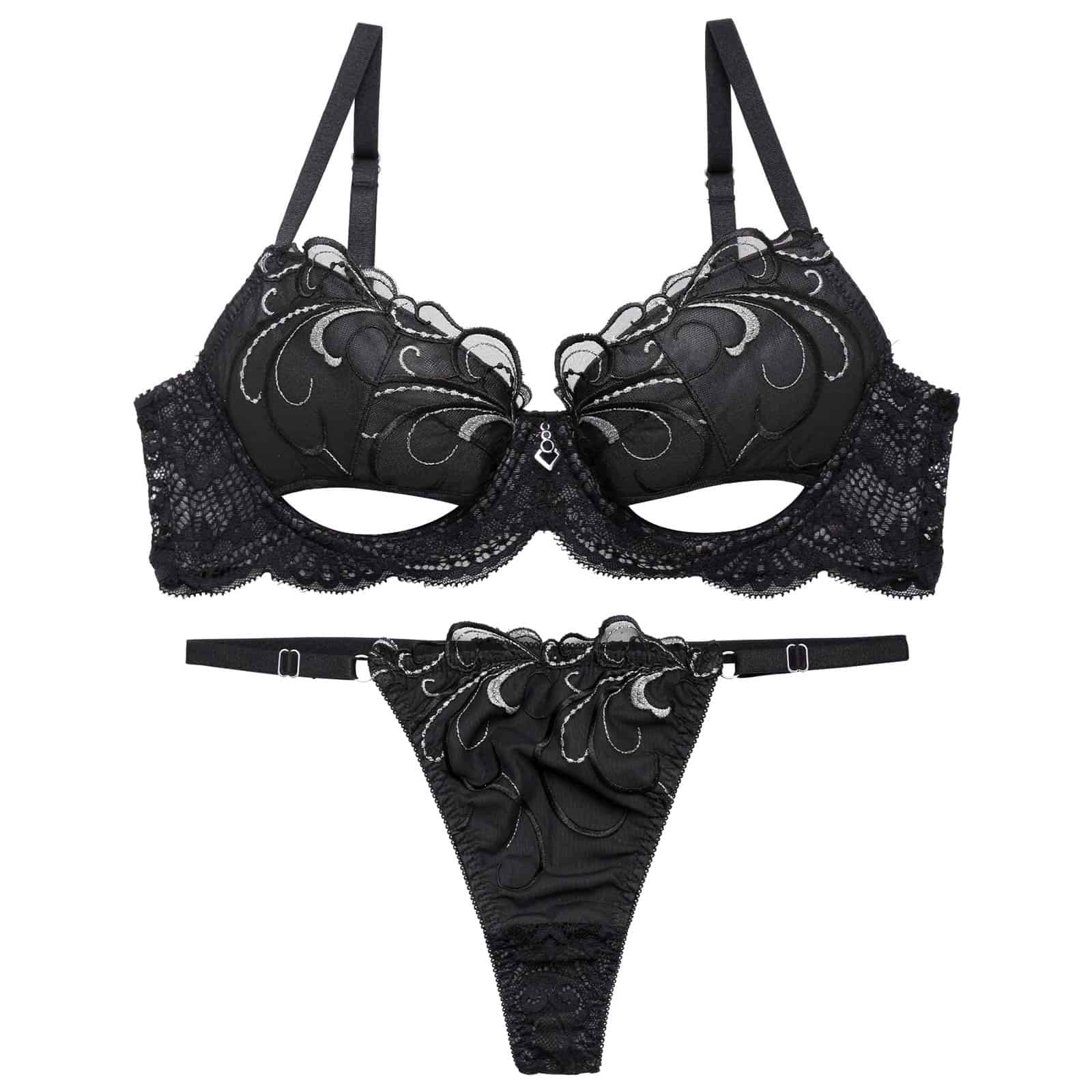 9/2新作!【Reinest】ロイヤルアイビーレースブラジャー&バック透けTバックショーツ