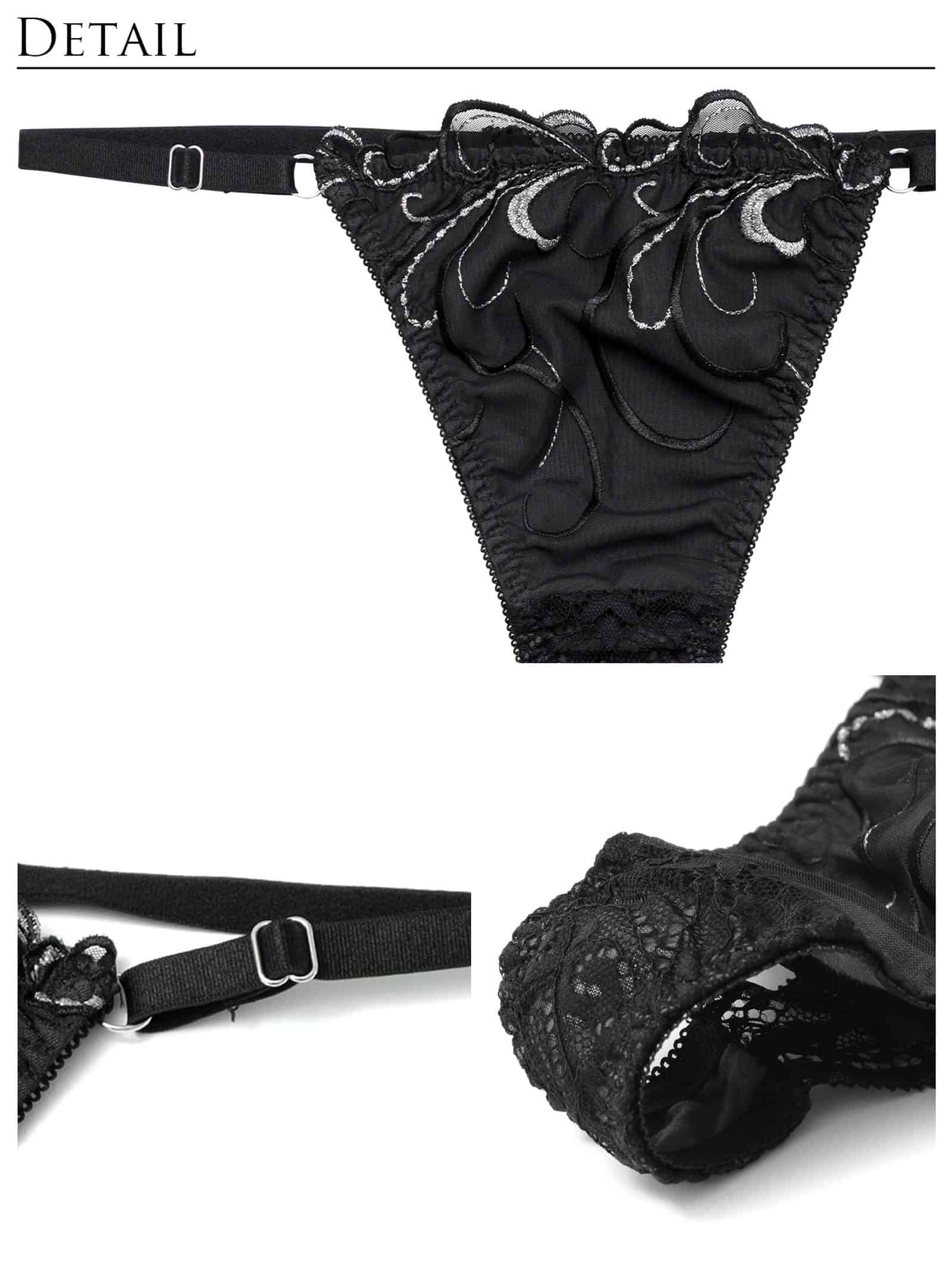 9/2新作!【Reinest】ロイヤルアイビーレースブラジャー&バック透けTバックショーツ