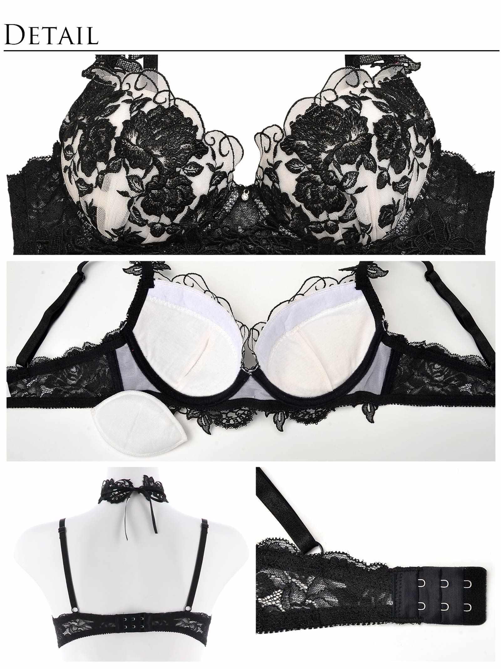 【明日花キララプロデュース/WhipBunny】Gorgeous Shine Rose Bra&Shorts / Black ゴージャスシャインローズブラ&ショーツ / ブラック - 【公式】247Lingerie